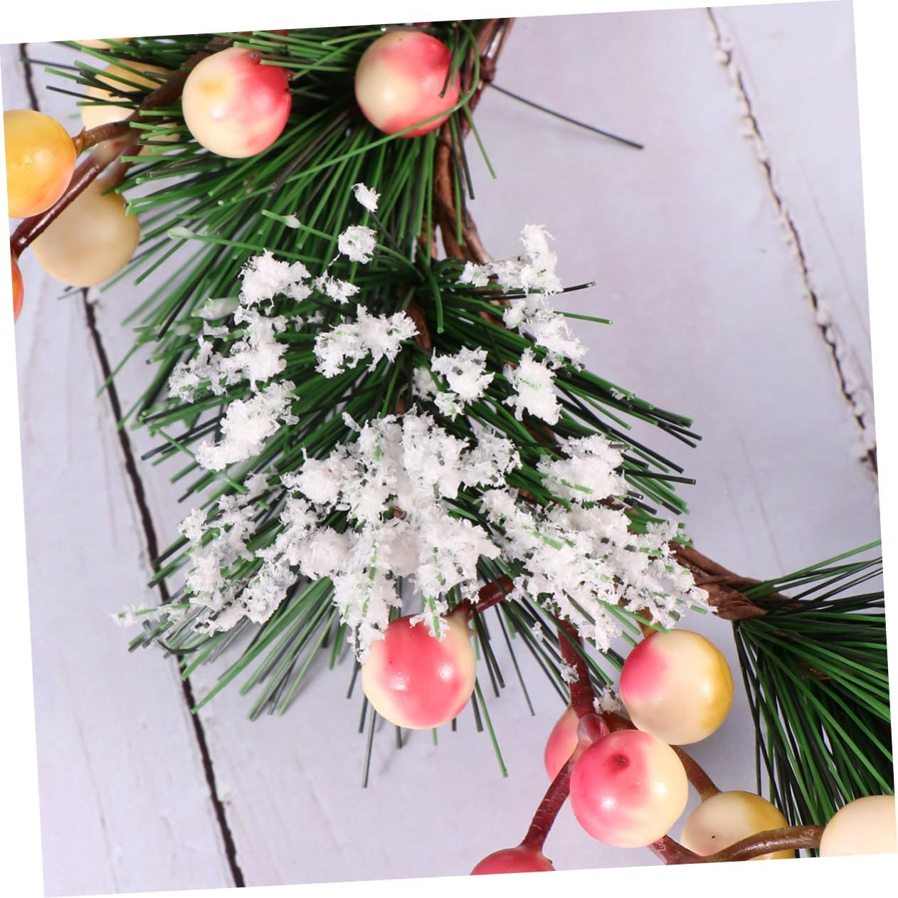 LIFKOME Simulated Berry Pink Flower Wall Decor Wreath Front Door Hanger