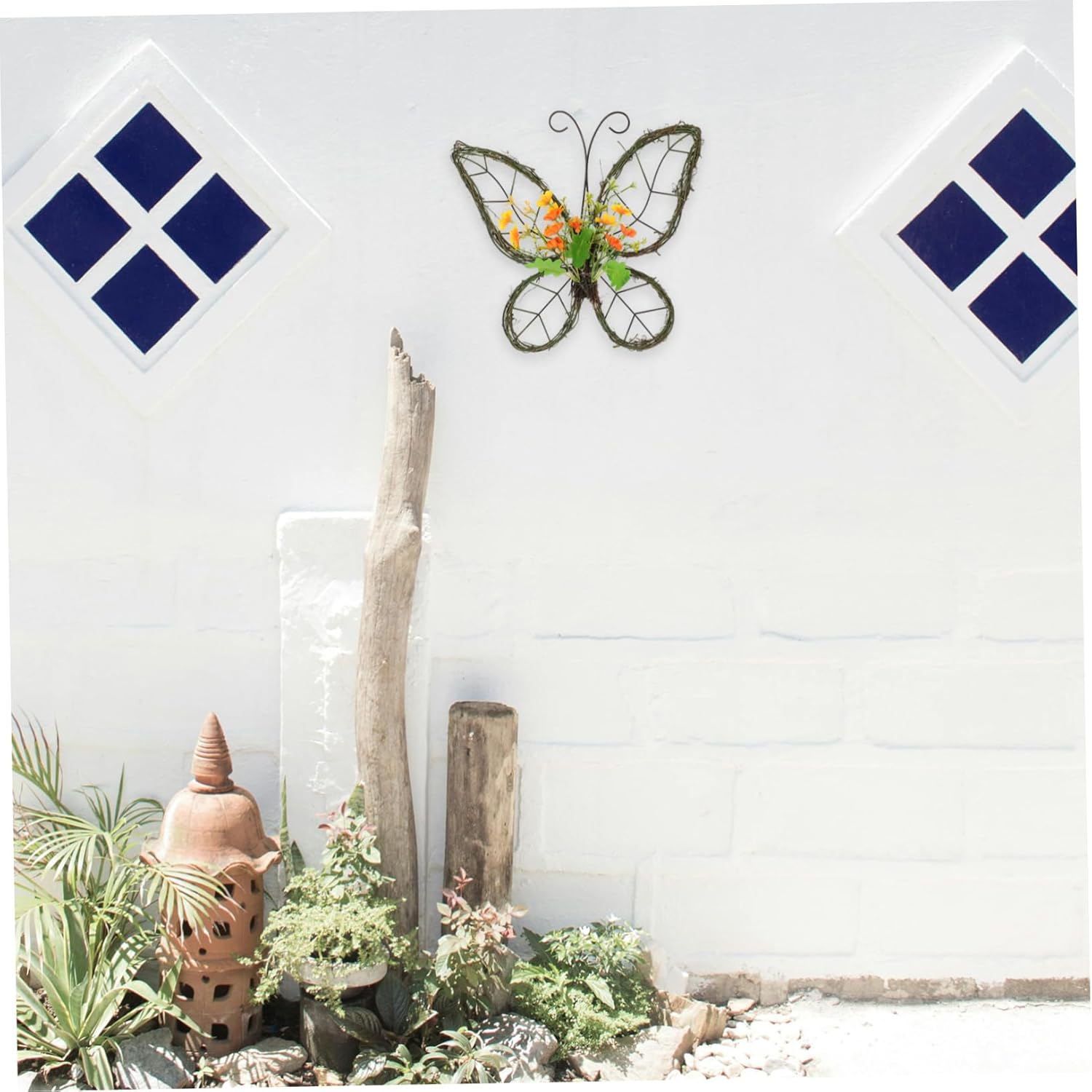 Butterfly Shaped Floral Wreath Spring Door Hanging Decoration