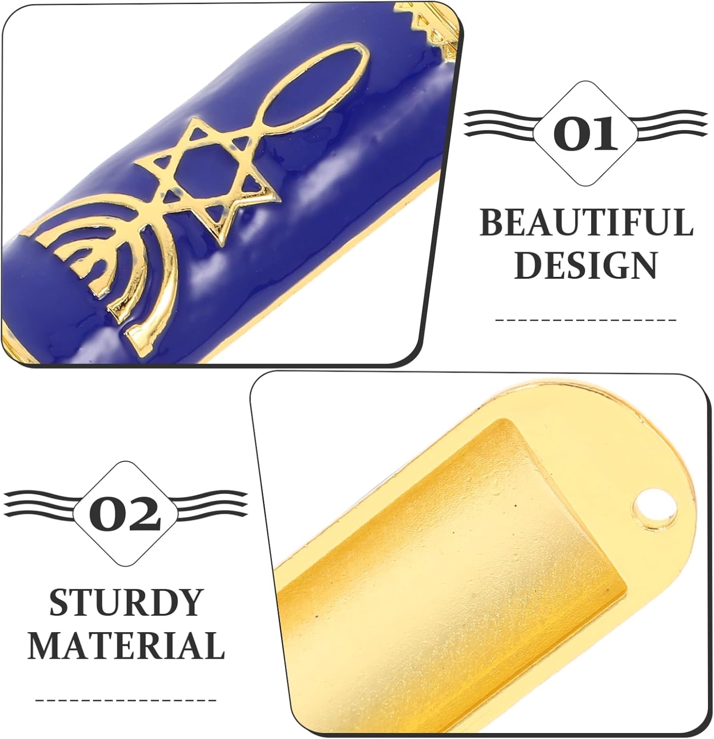 SOLUSTRE Metal Mezuzah Door Decor Scroll Wall Accent Home Jewish Accessory