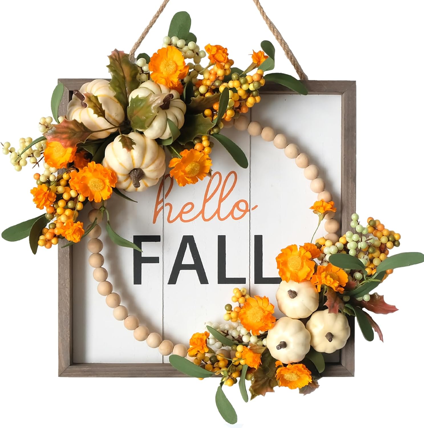 Tempus Fall Wreath for Front Door 12 Inch Decor