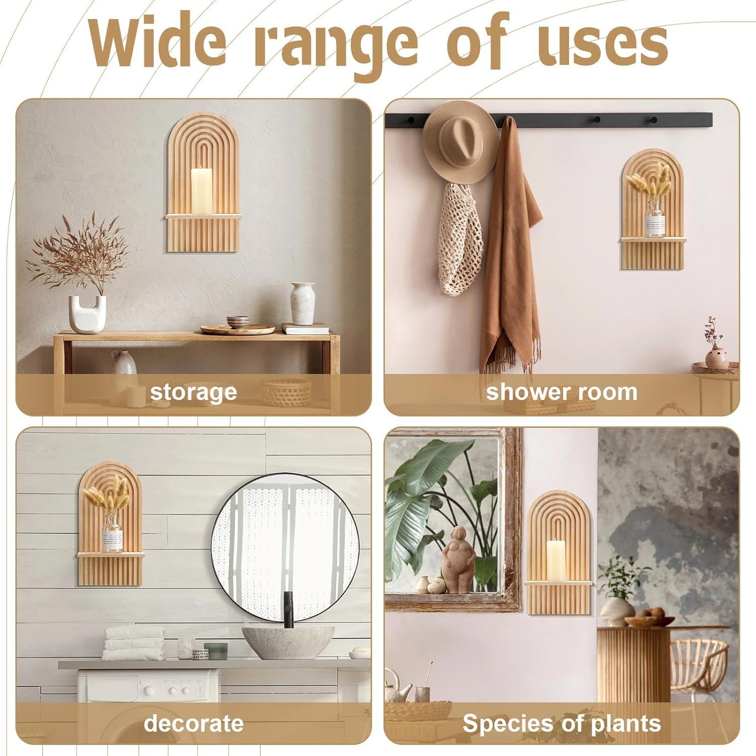 Tatuo 2 Piece Boho Floating Wall Shelf Decor