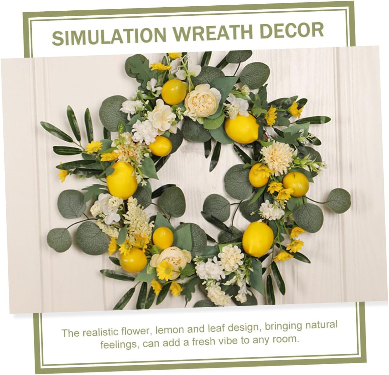 Artificial Lemon Wreath for Front Door Decor