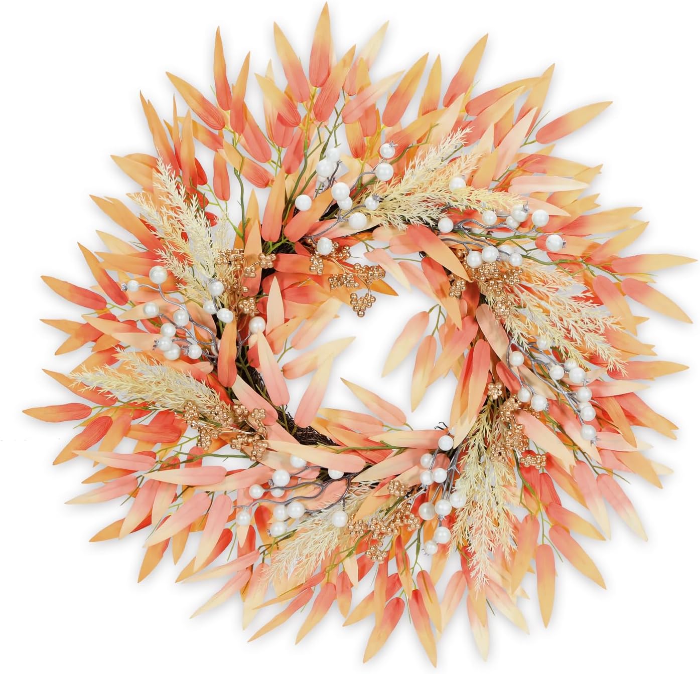Fall Wreaths for Front Door with Leaves Decor