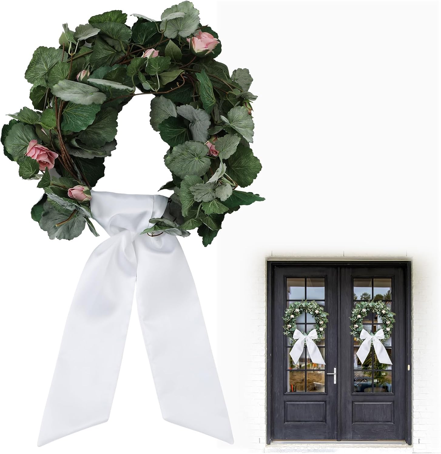 DIY Monogram Wreath Sash for Front Door Decor