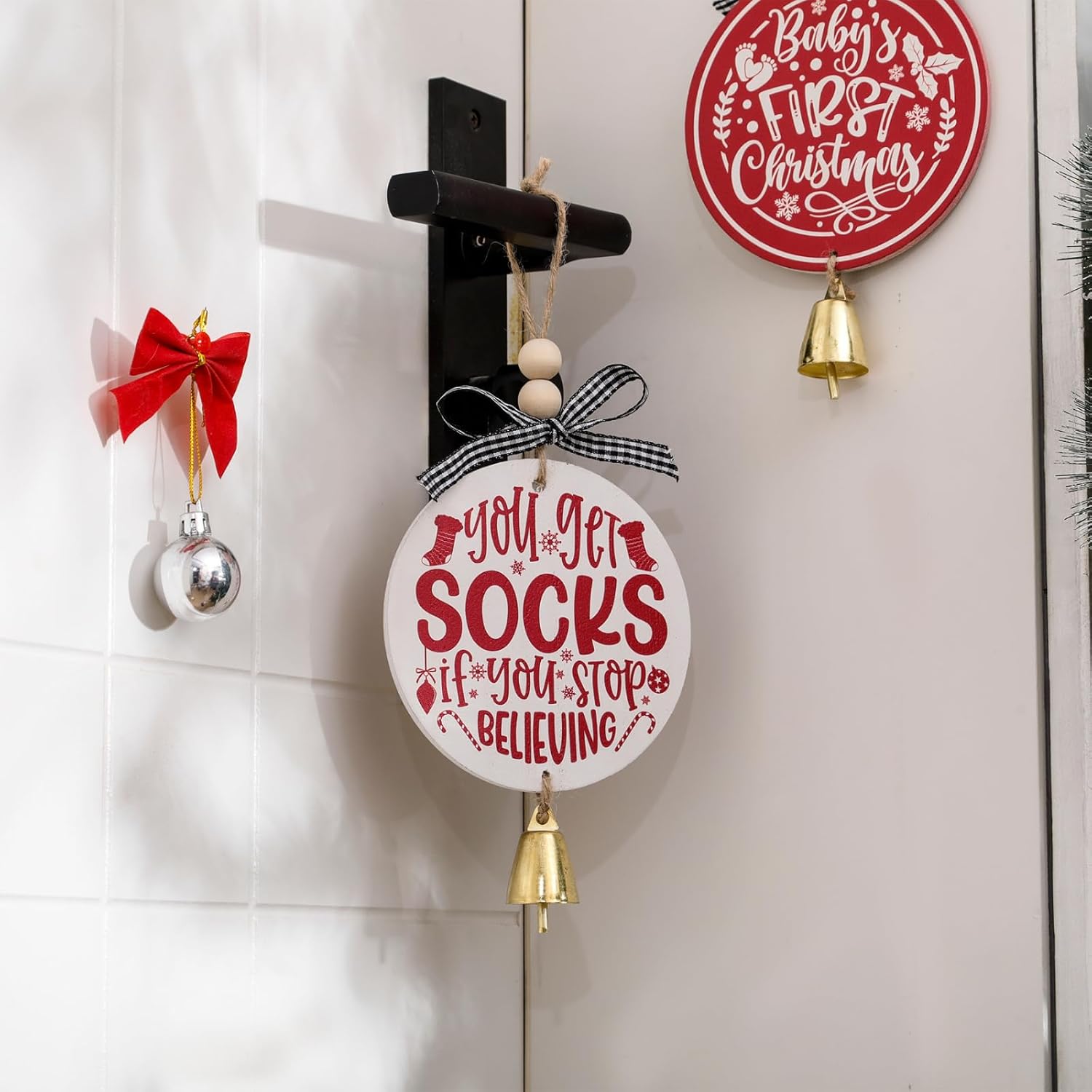 Funny White Elephant Gift Wooden Christmas Ornament