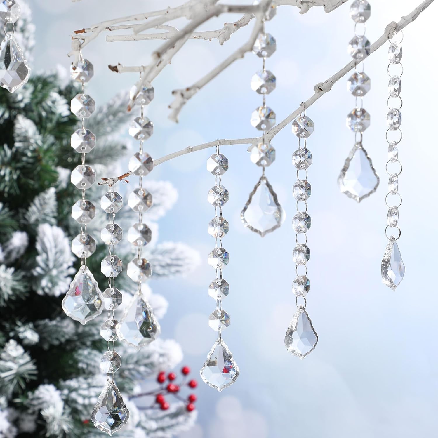 Nuenen 100 Pcs Acrylic Crystal Garland Strands for Home Decor