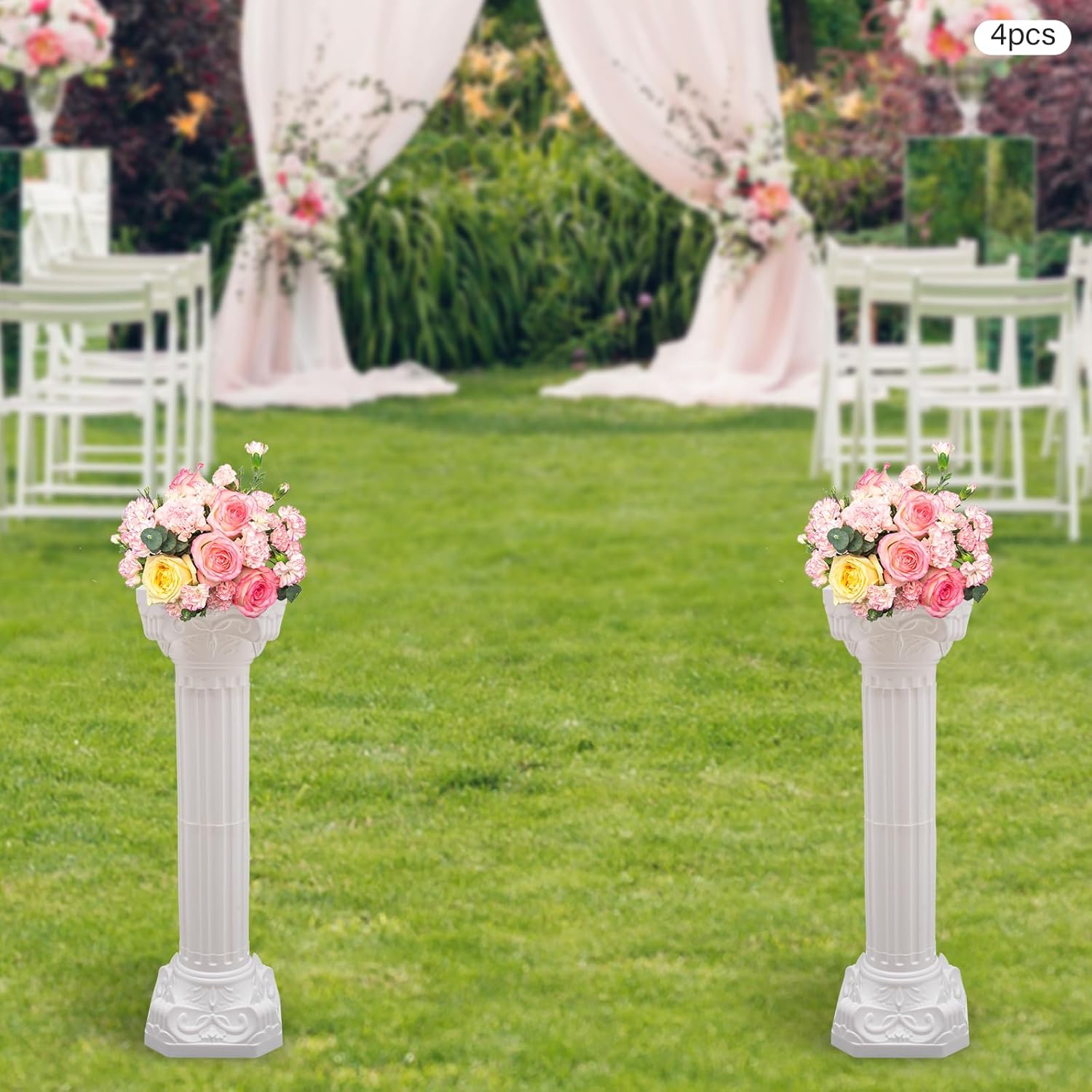 Roman Pillars Decoration Party Flower Pot Columns Set 4Pcs
