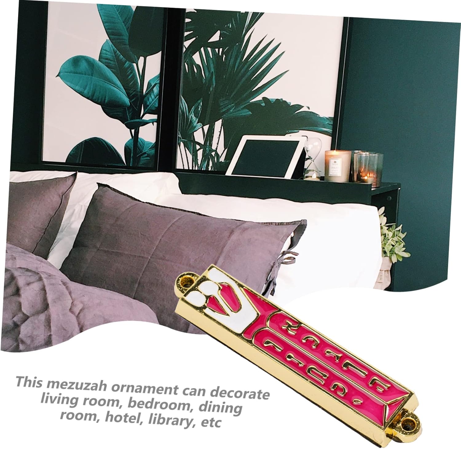 Retro Metal Mezuzah Plaque Decorative Blessing for Door Home Decor