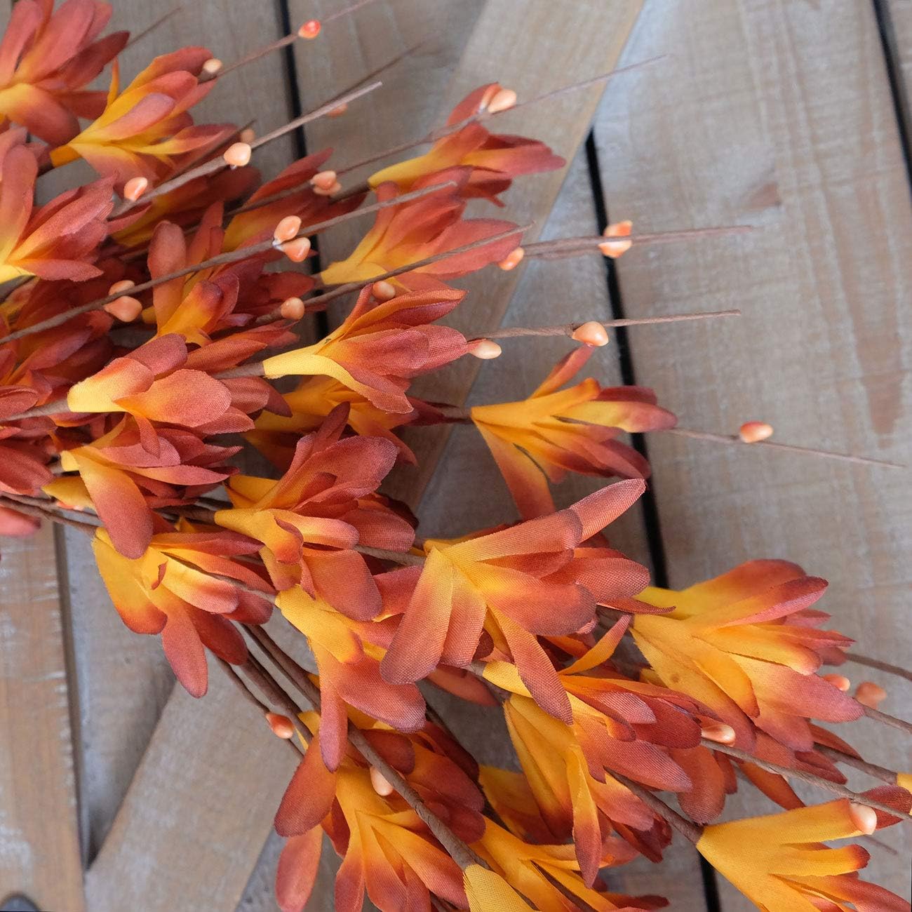 Bibelot 20 Inch Artificial Forsythia Wreath Orange