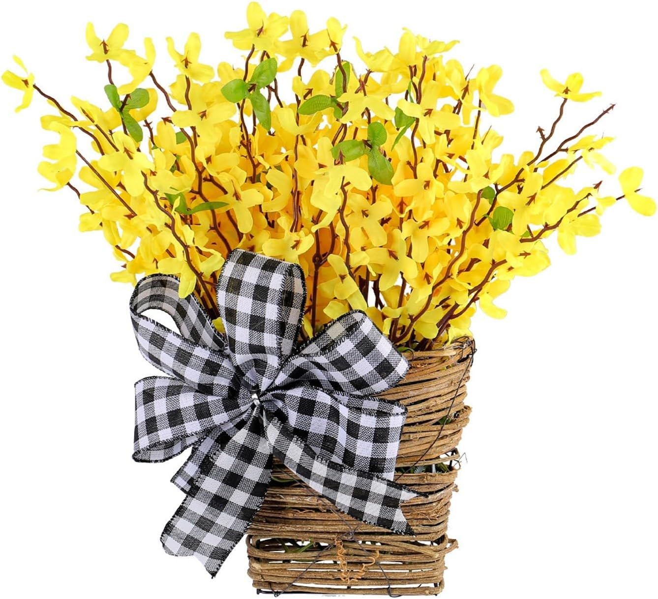 Spring Flower Wreath Basket - Artificial Hydrangea Door Decor