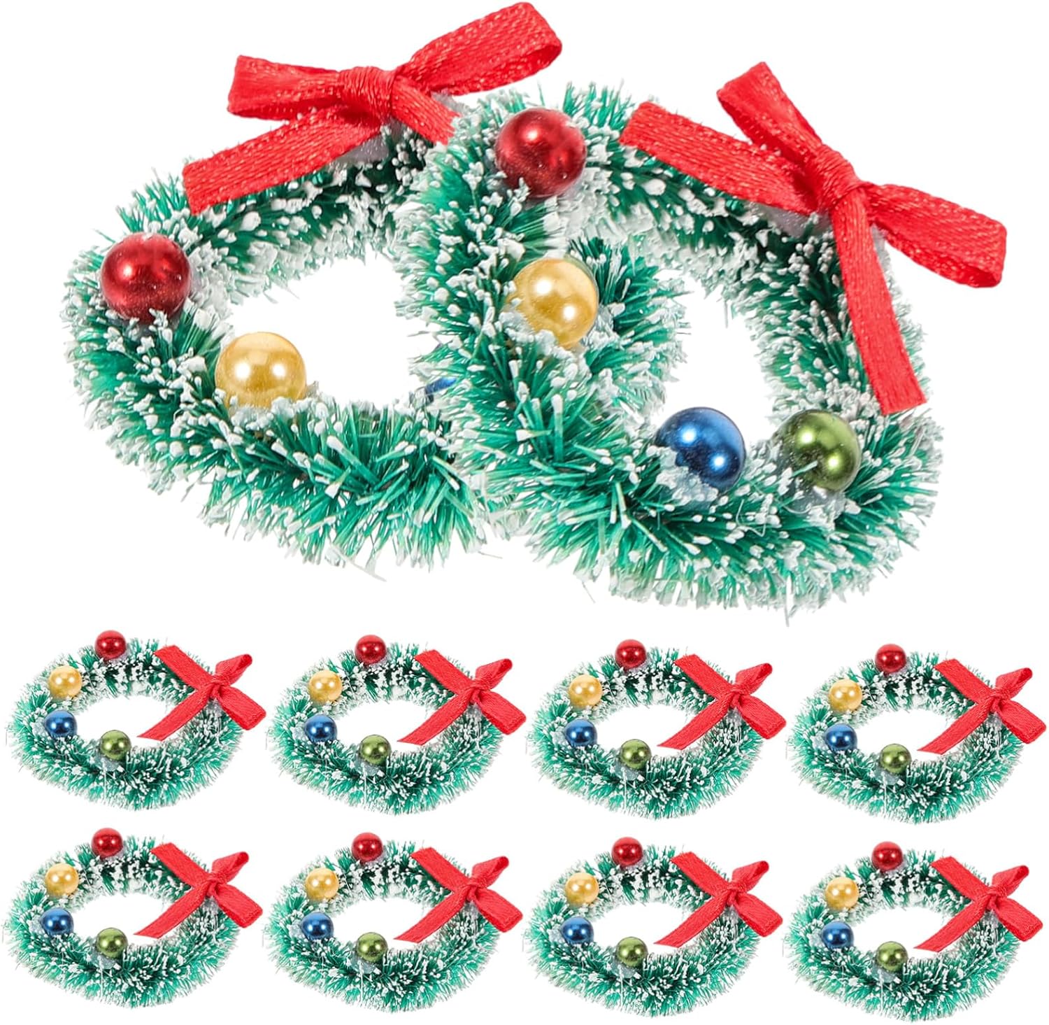 10pcs Christmas Wreath for Front Door and Window Hanging