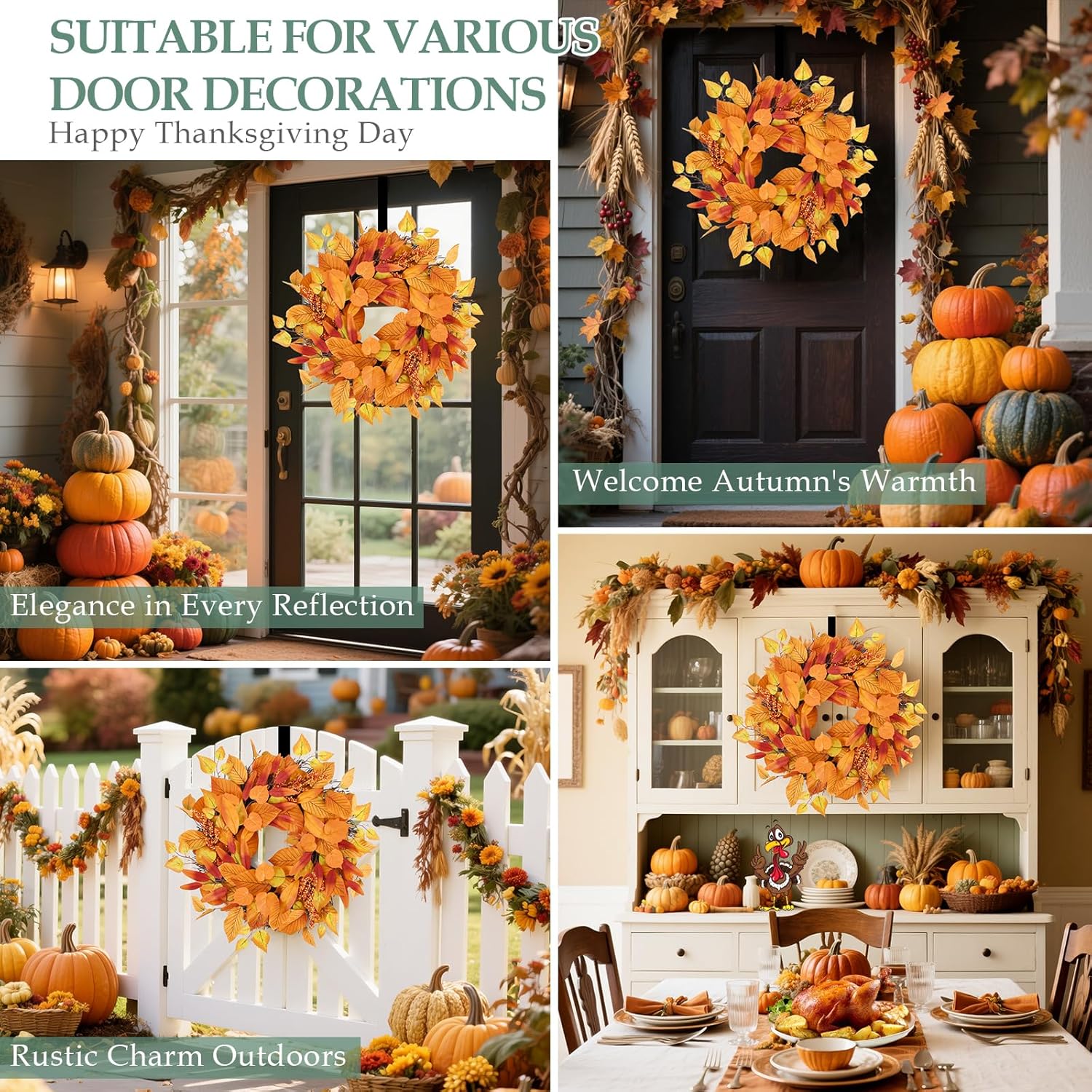 WellSign 19 Inch Fall Wreath with Hanger