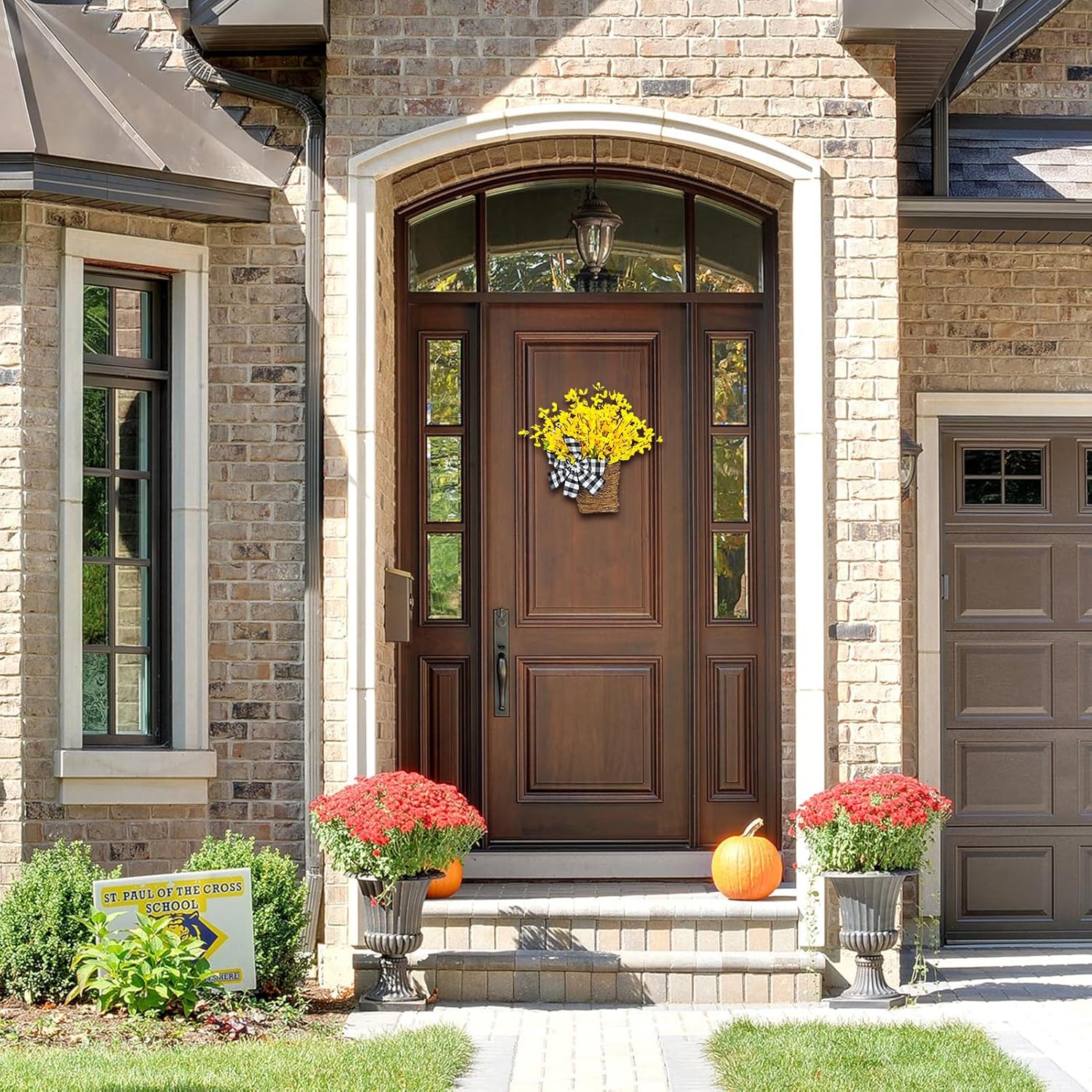 Artificial Spring Door Wreath with Rattan Frame