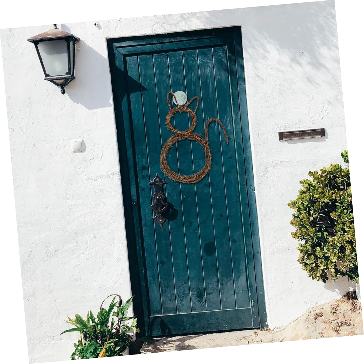 GLEAVI Small DIY Cat Wreath Hanging Garland for Halloween Home Decor