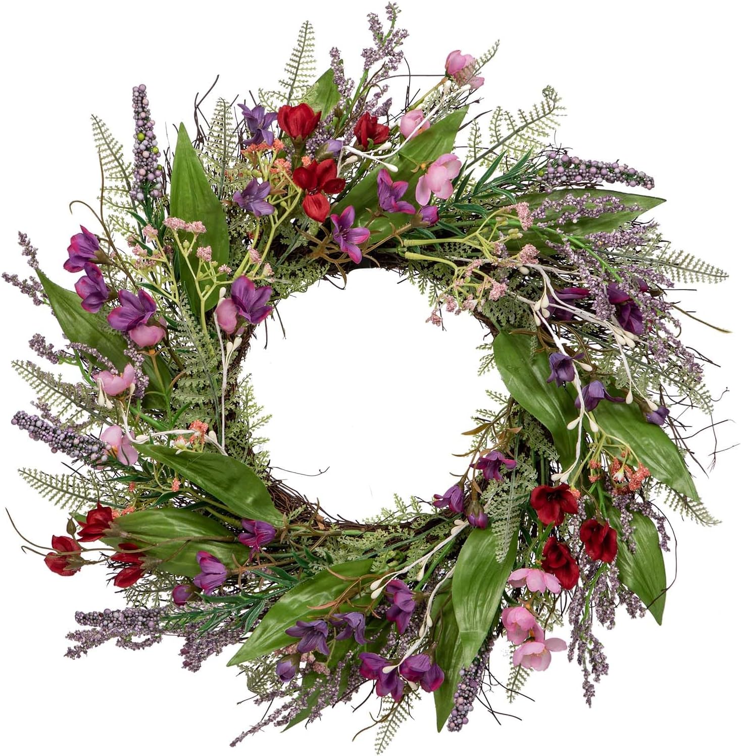 Briful 18 Inch Artificial Lavender Wreath