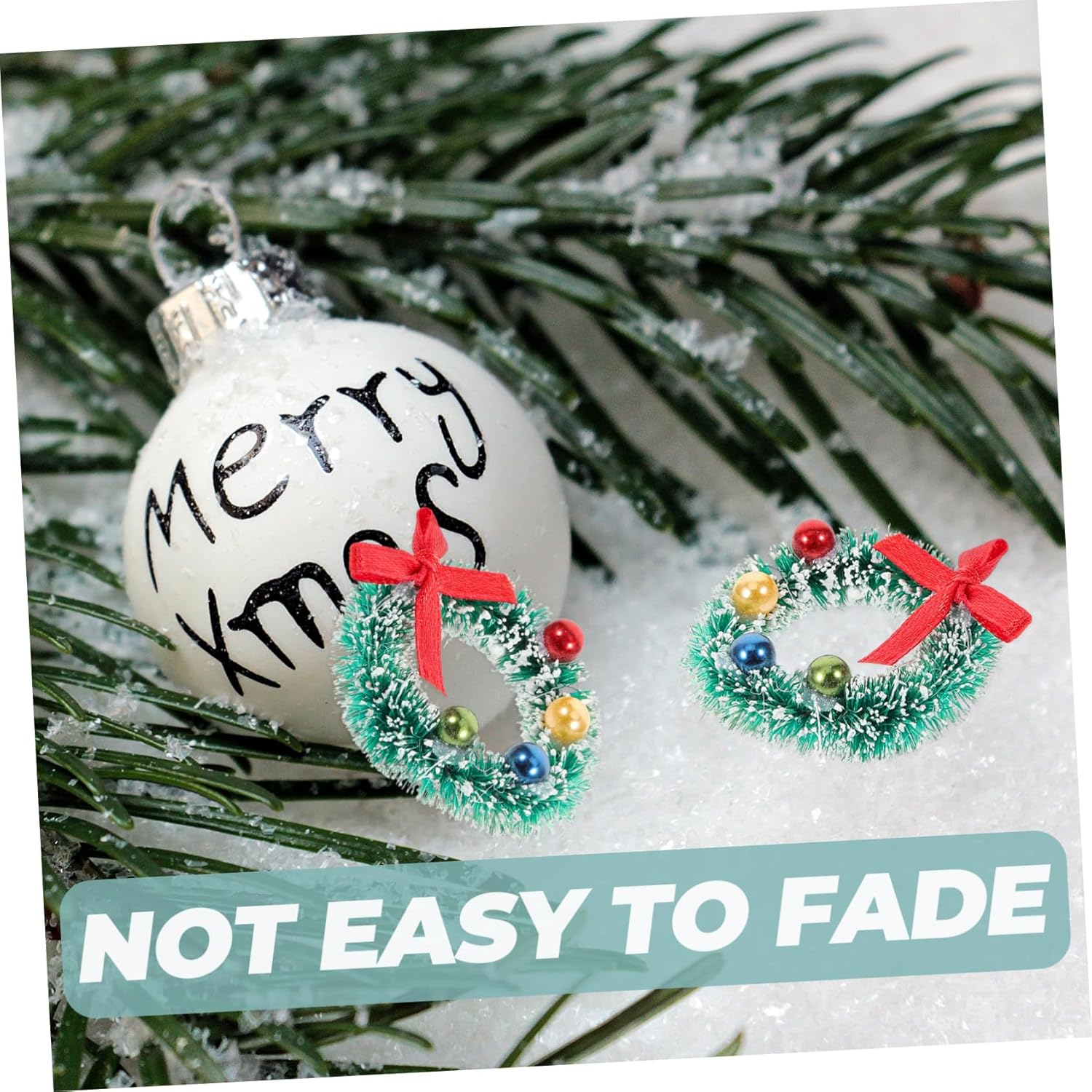 10pcs Christmas Wreath for Front Door and Window Hanging
