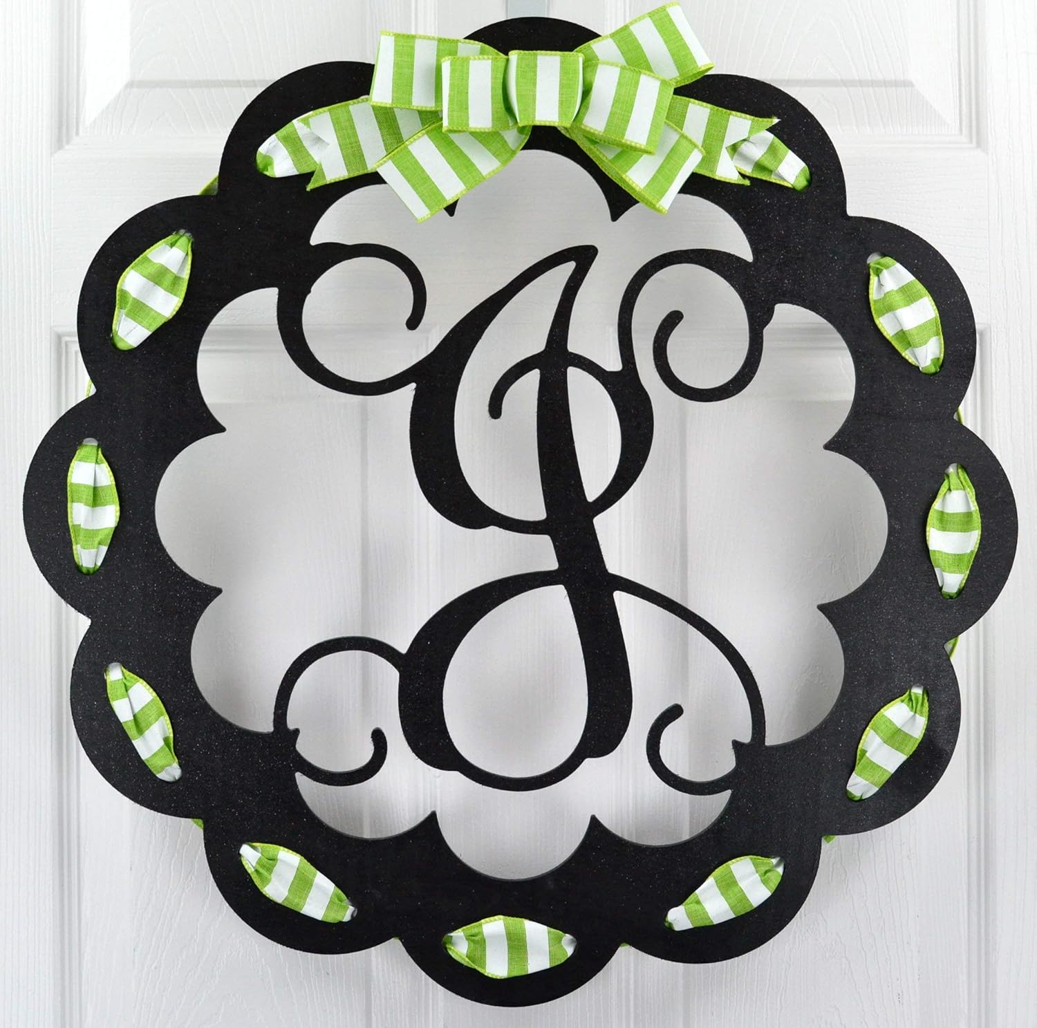 Spring Everyday Monogram Door Wreath - Lots of Colors Available