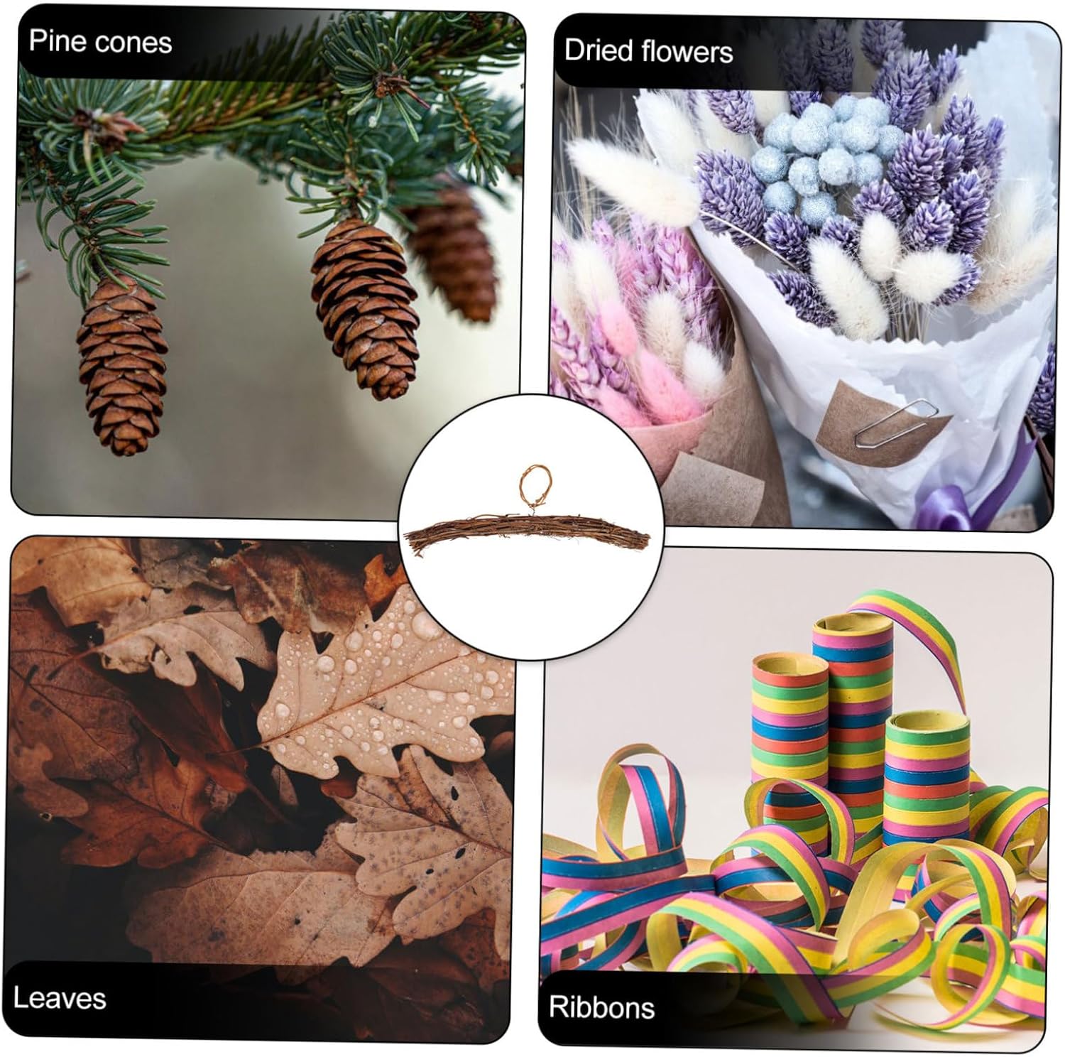 Luxshiny DIY Rattan Wreath Hanging Ring