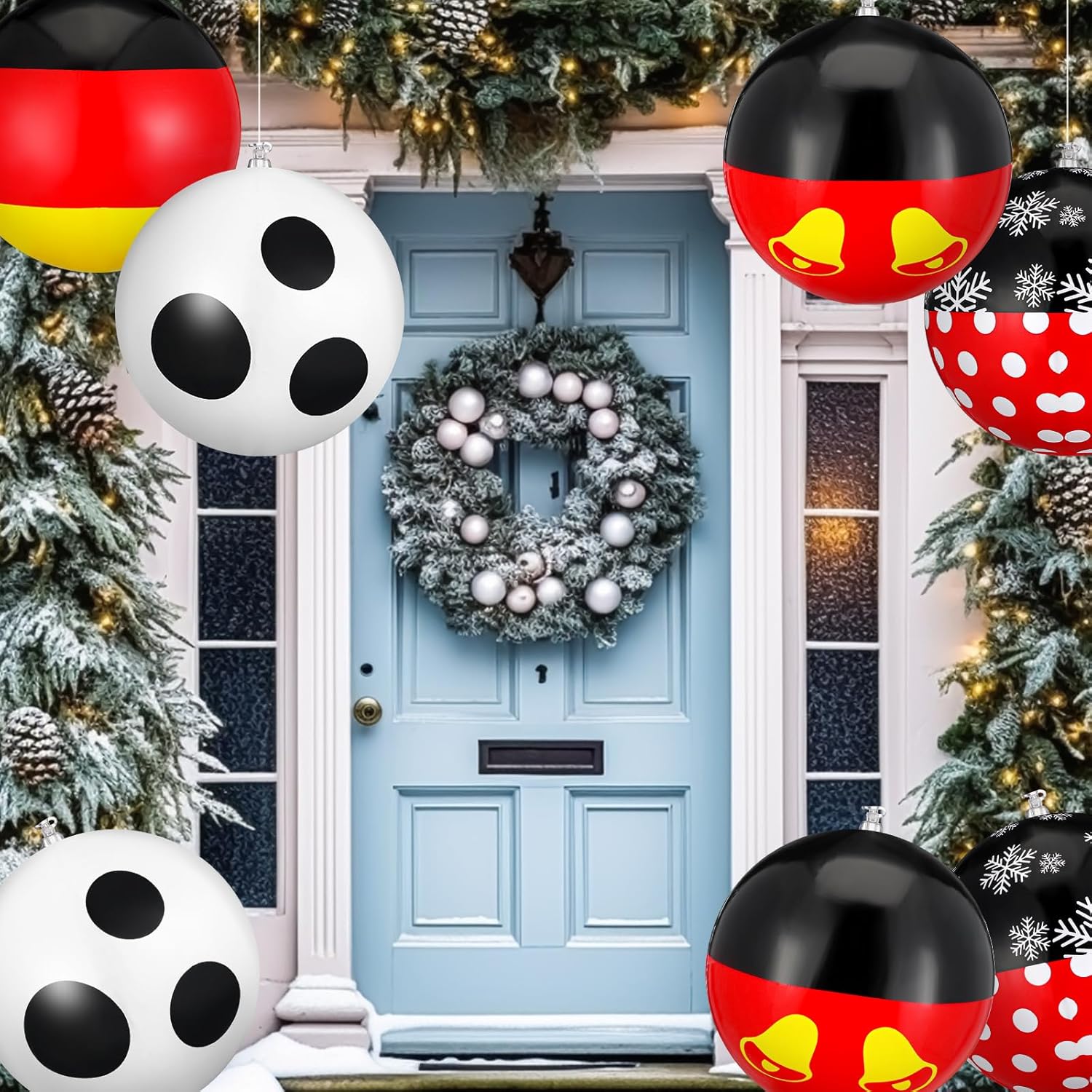 12 Pcs 9 Inch Christmas Inflatable Ball Ornaments
