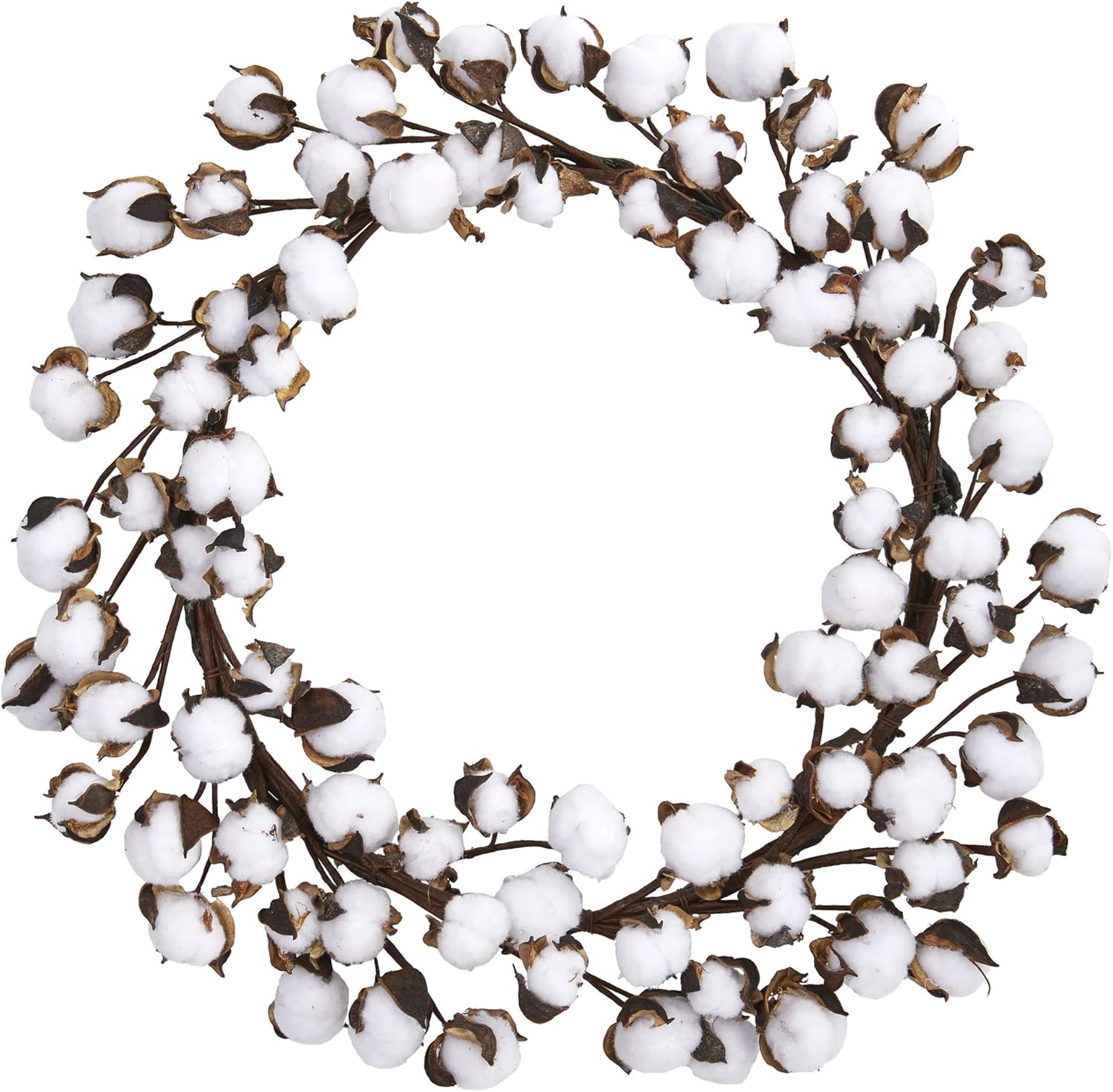 Nearly Natural 20in Cotton Ball Artificial Wreath