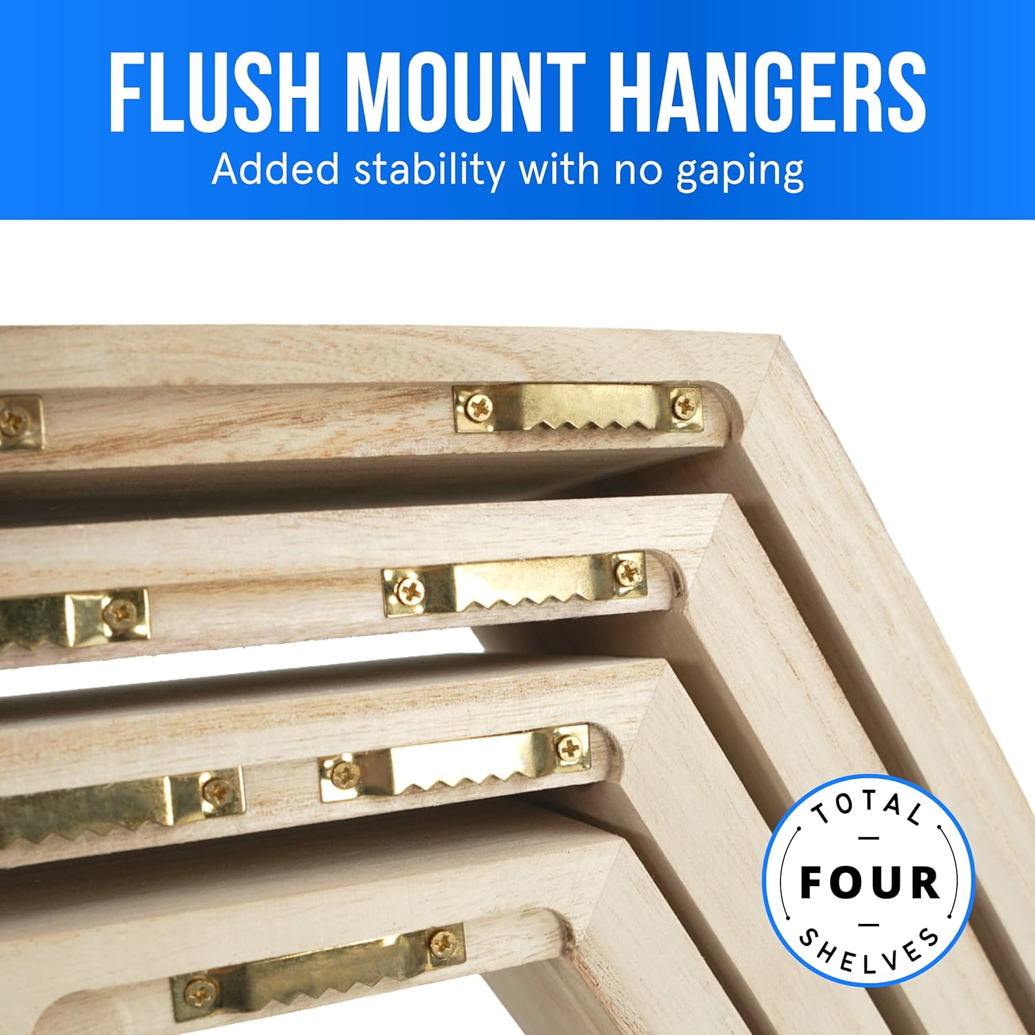 CosyDecor Hexagon Shelves Set of 4 Floating Wall Shelf for Home Decor