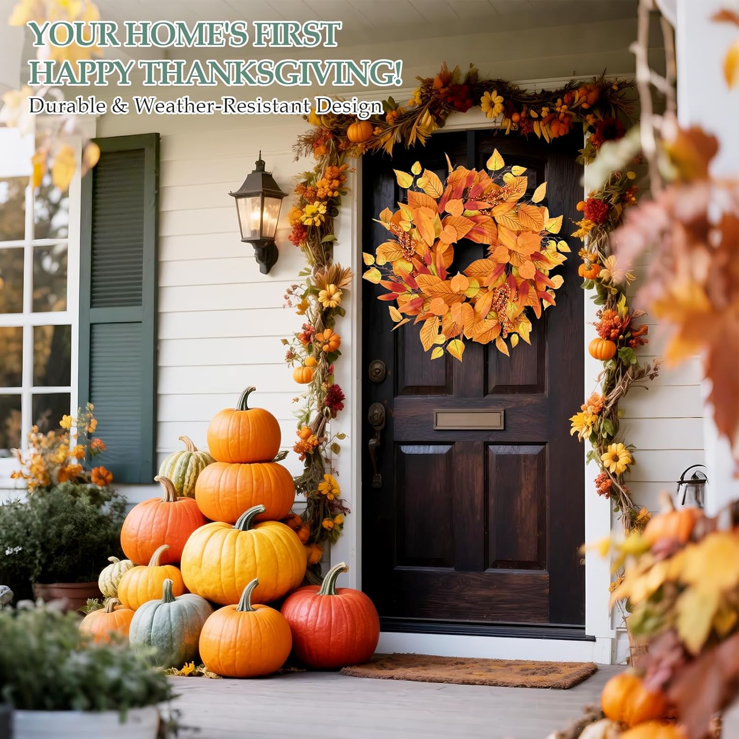 WellSign 19 Inch Fall Wreath with Hanger