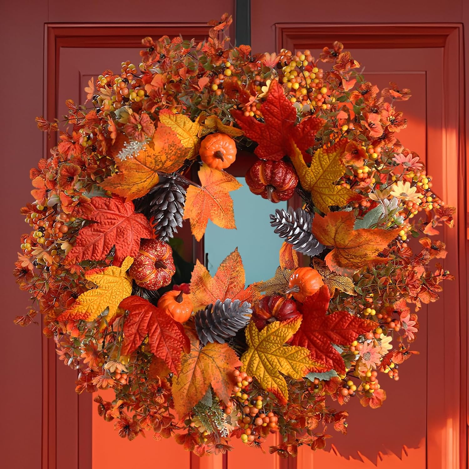 22 Inch Fall Wreath for Front Door