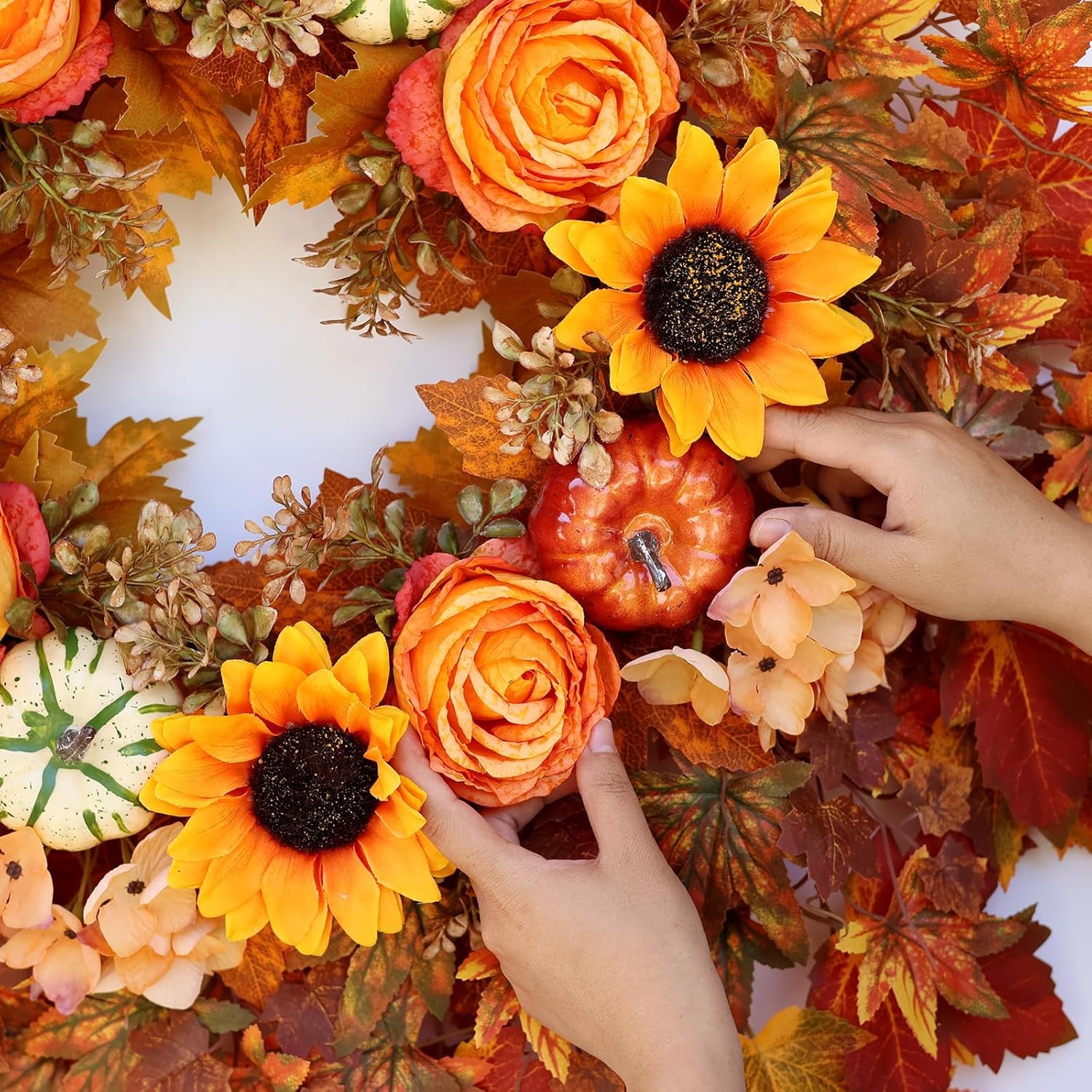 28 Inch Fall Wreath for Front Door and Porch