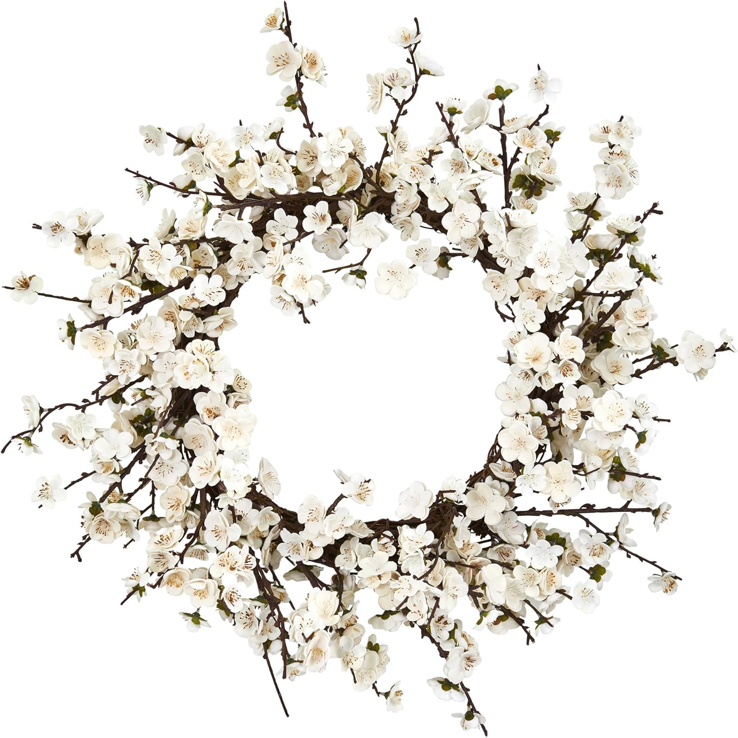 Nearly Natural 24 Inch Plum Blossom Wreath