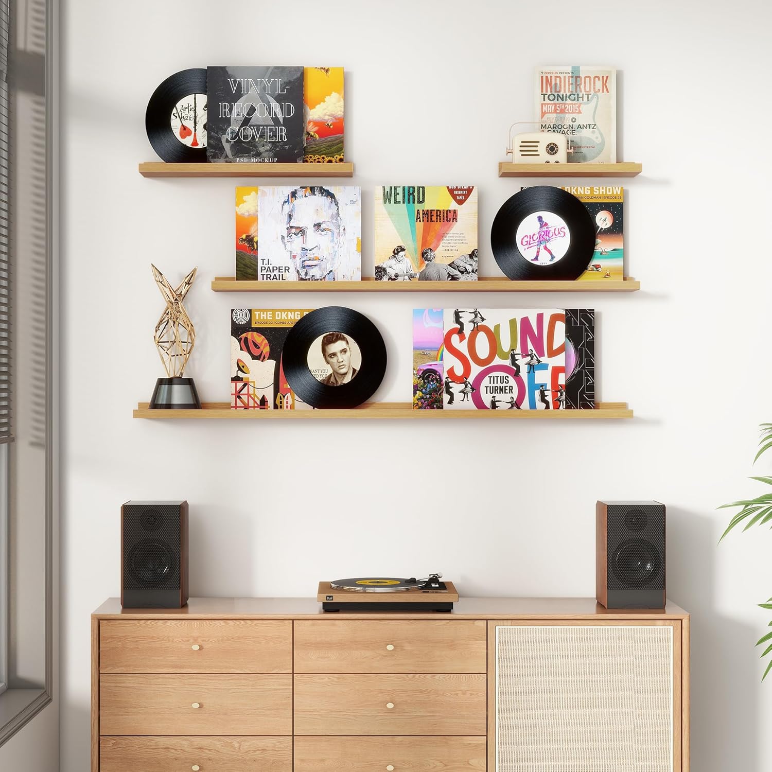 FLYJOE 4-Tier Floating Shelf Set for Wall
