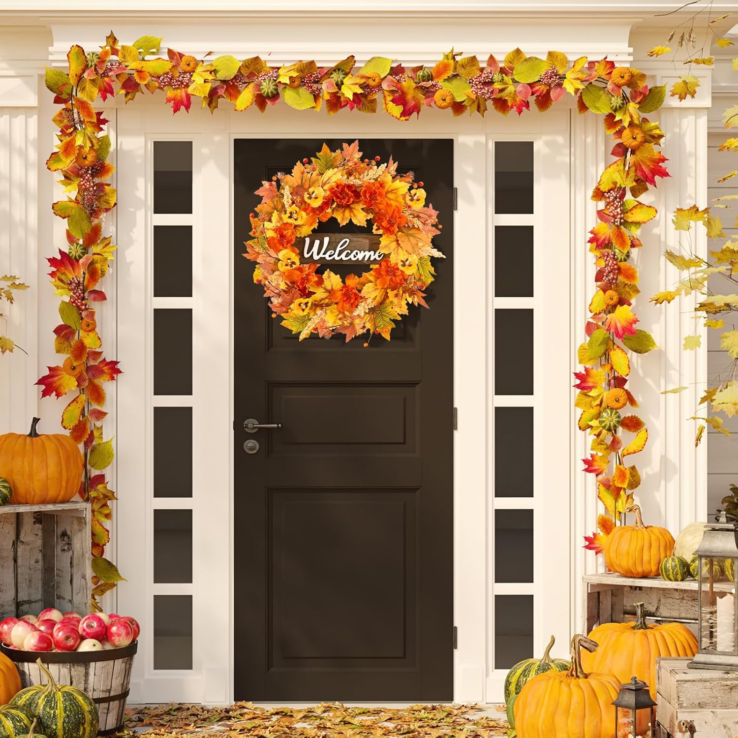 24 Inch Fall Wreath Front Door Decor