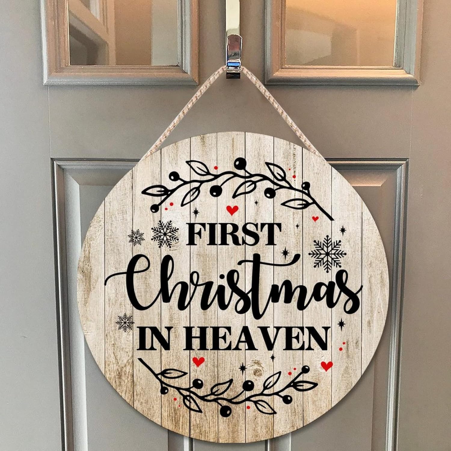 Farmhouse Door Hanger Funny Wood Sign Holiday Decor 12x12
