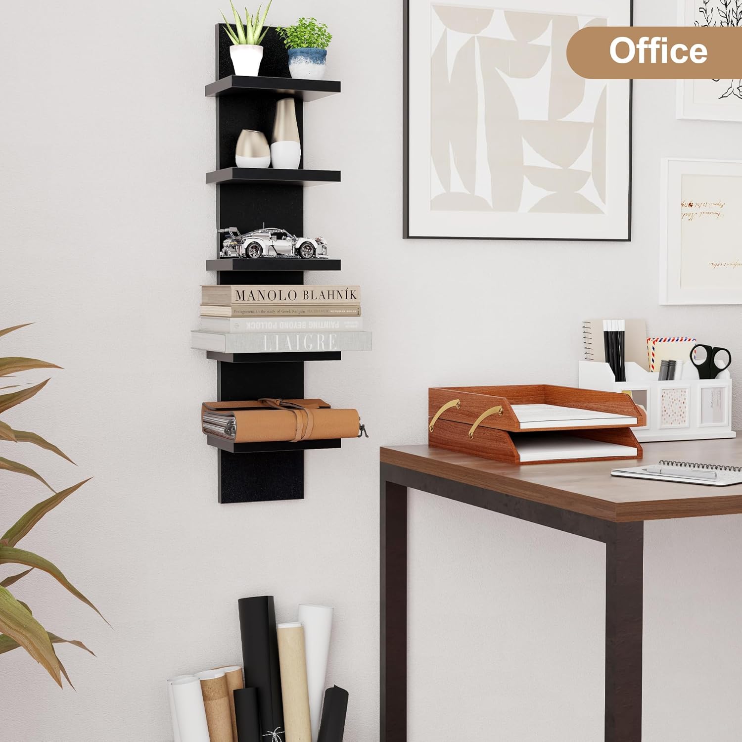 Fun Memories 5 Tier Wall Shelf Unit Black