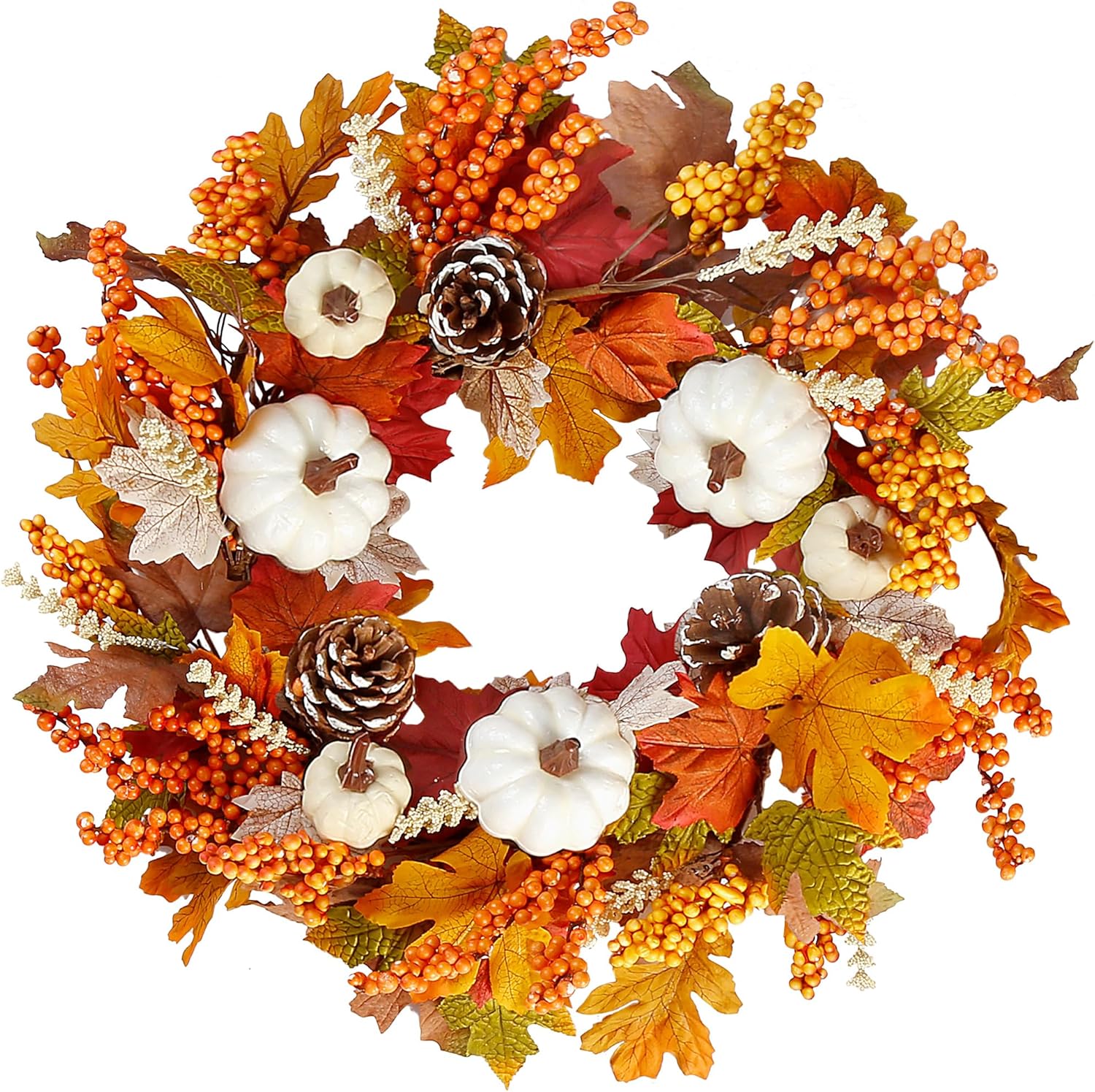Sggvecsy 20 Inch Fall Wreath Autumn Decor 1