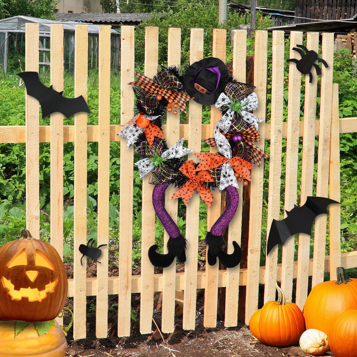 Halloween Witch Door Wreath 24 Inch Decor