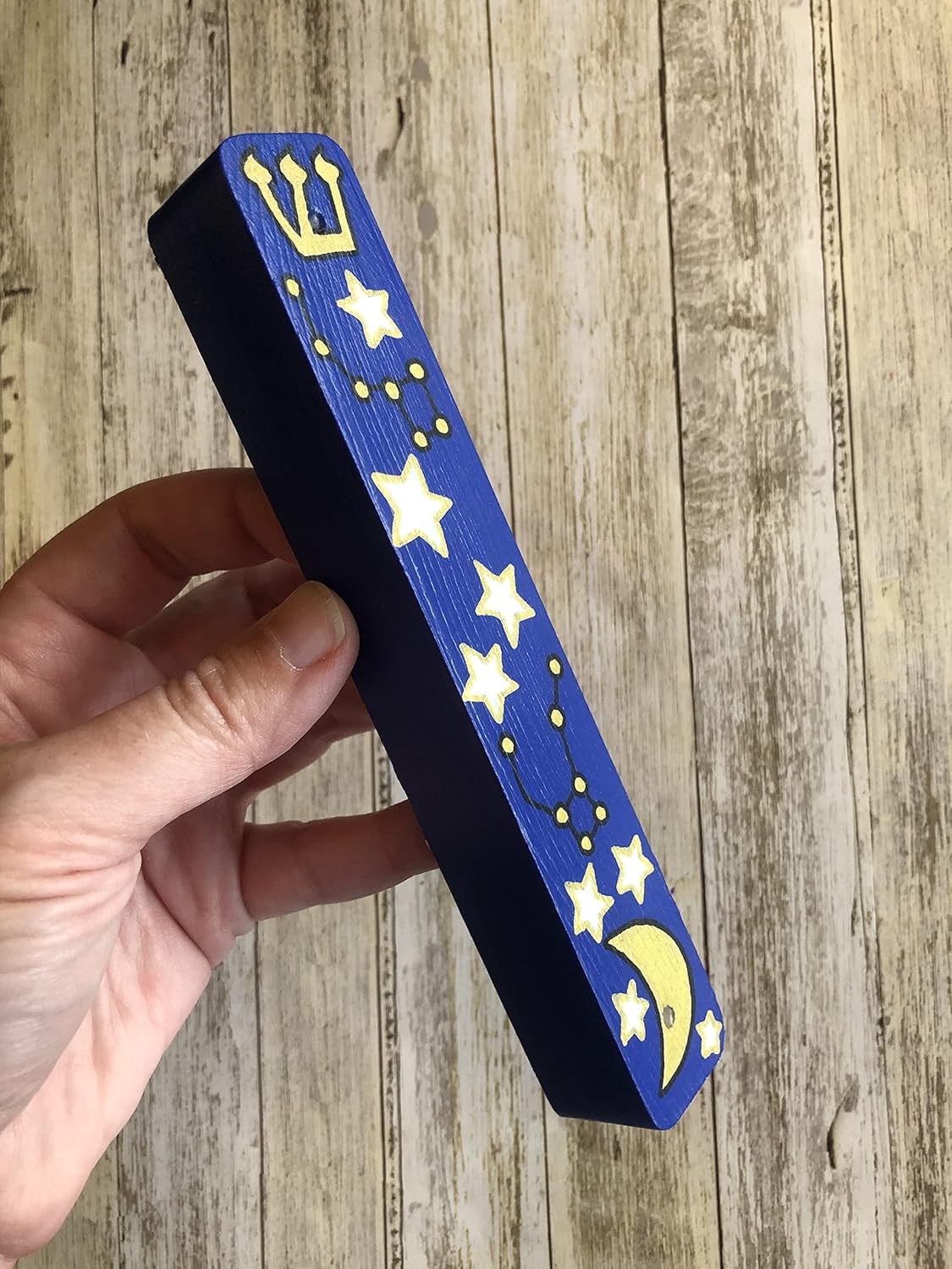 Moon and Stars Mezuzah with Kosher Scroll