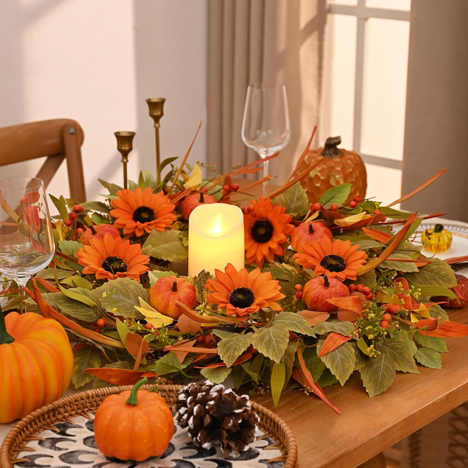 Waipfaru 22in Fall Wreath for Front Door