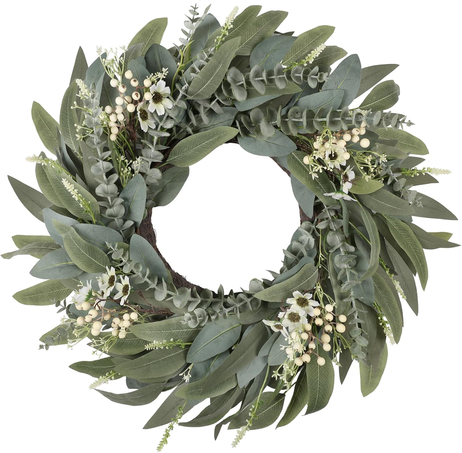 26 Inches Large Eucalyptus Spring Wreath for Front Door Decor