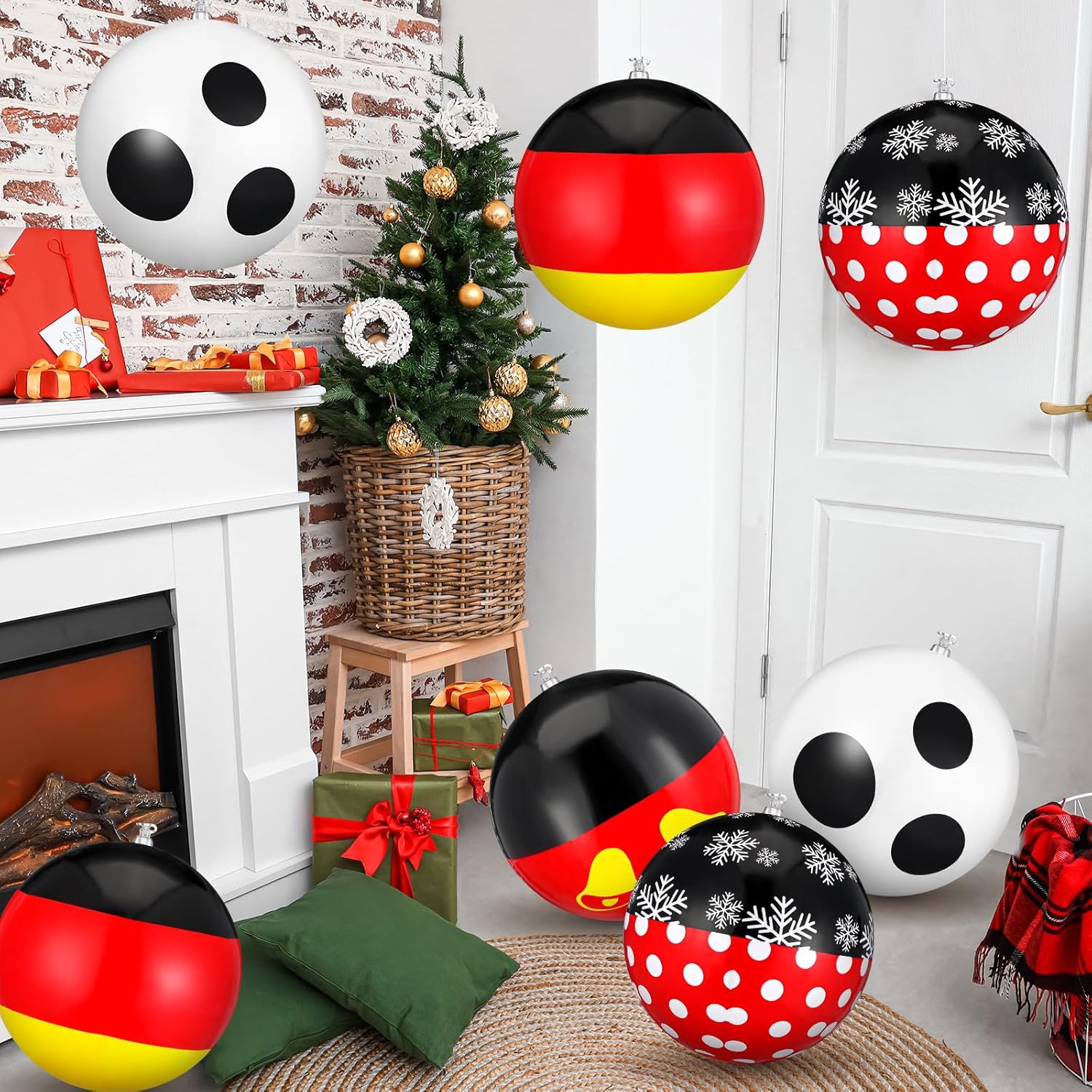 12 Pcs 9 Inch Christmas Inflatable Ball Ornaments