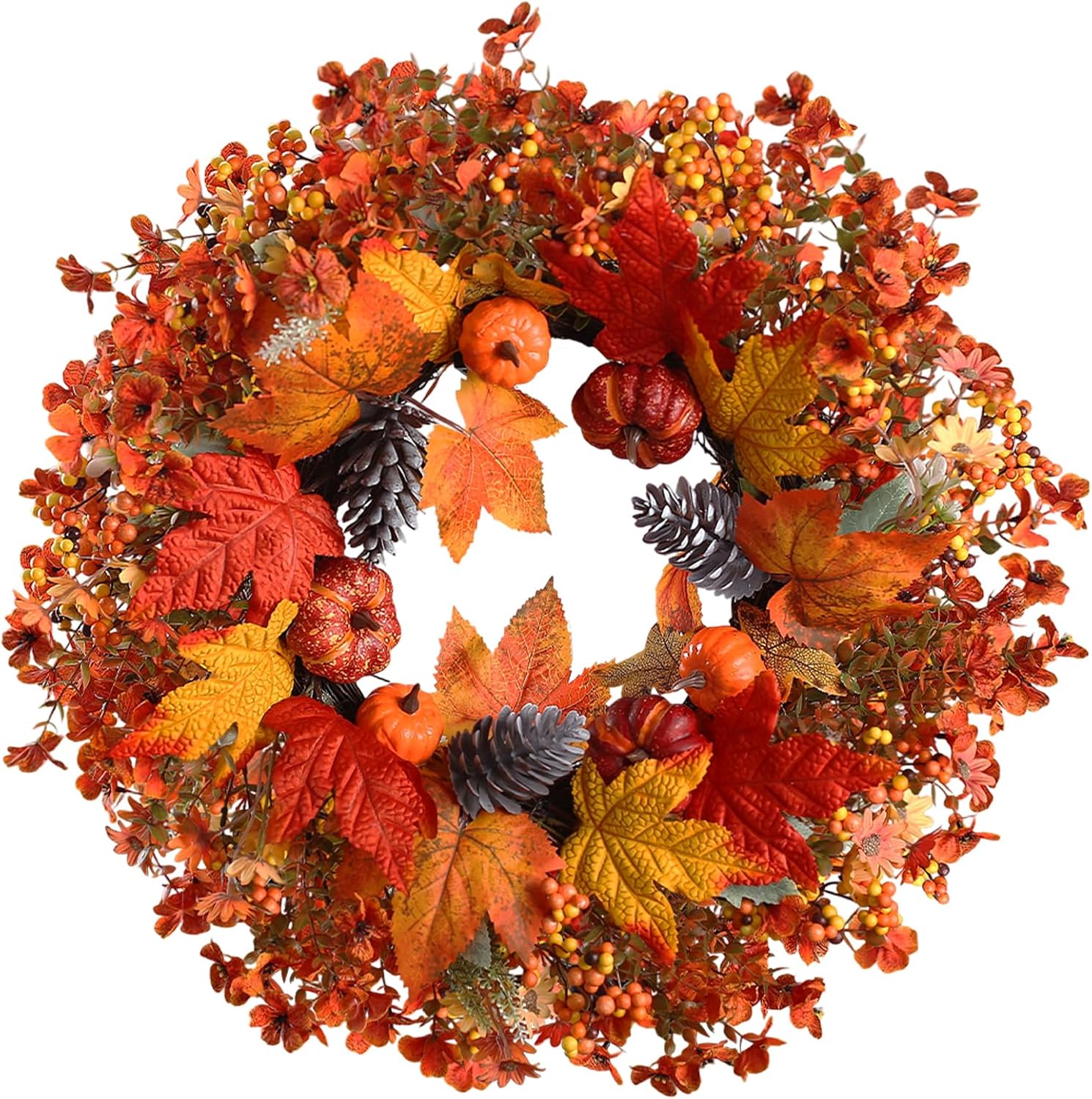 22 Inch Fall Wreath for Front Door