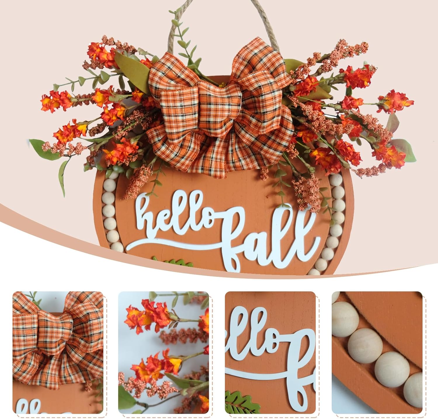 Idyllic 18 Inch Fall Wreath Welcome Sign for Front Door