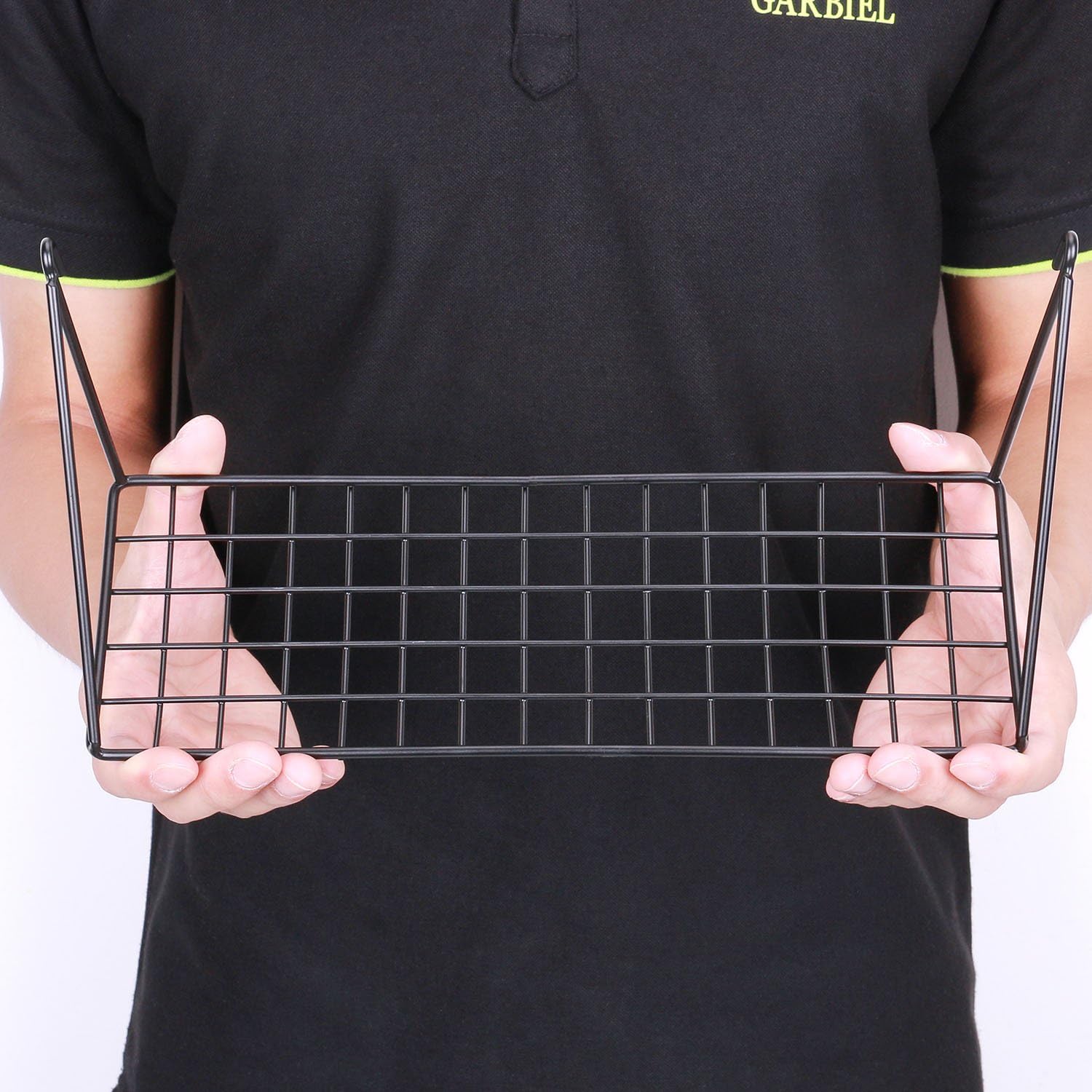 Kaforise Wall Hanging Straight Shelf for Wire Grid Black Painted
