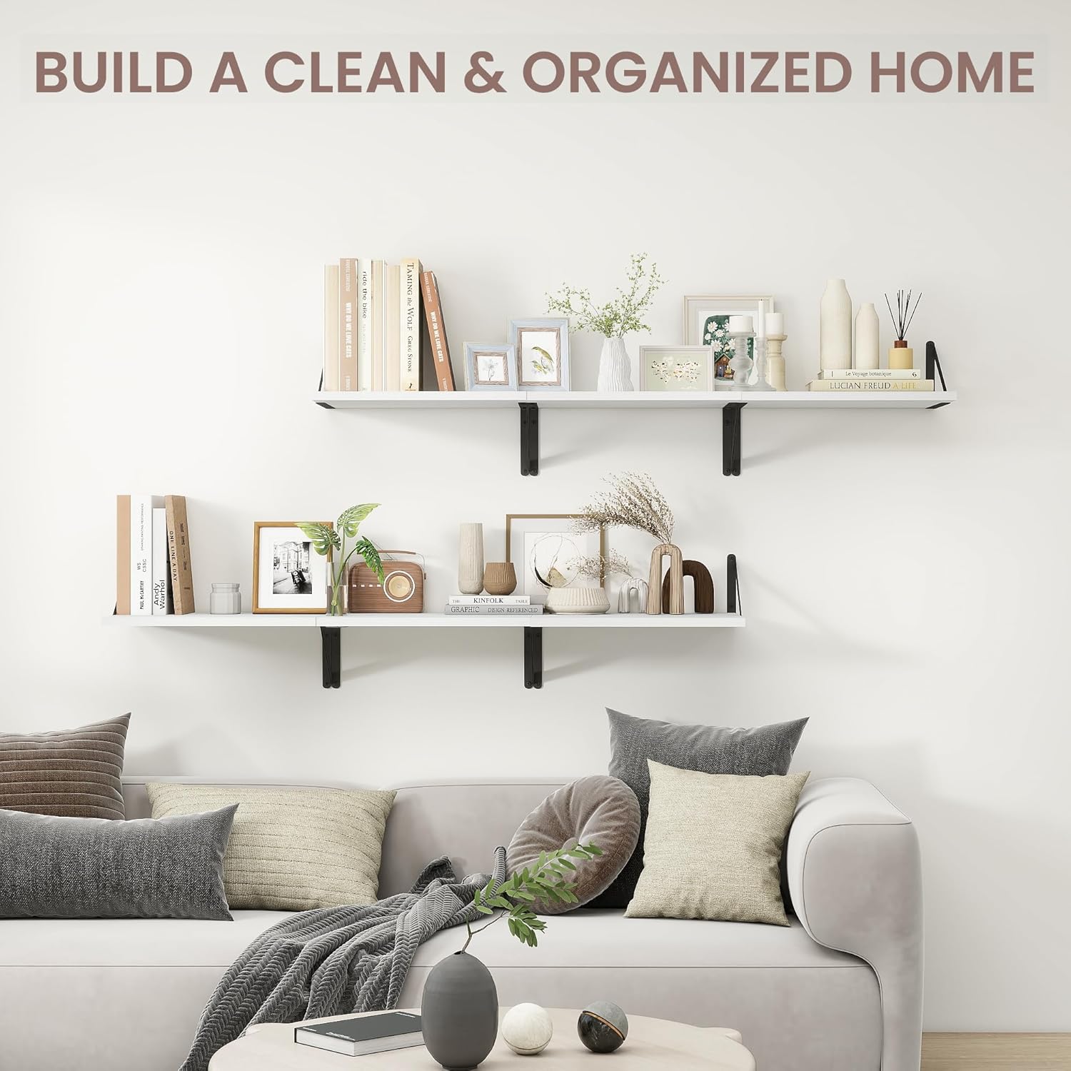 Deep Floating Shelves for Wall Set of 2