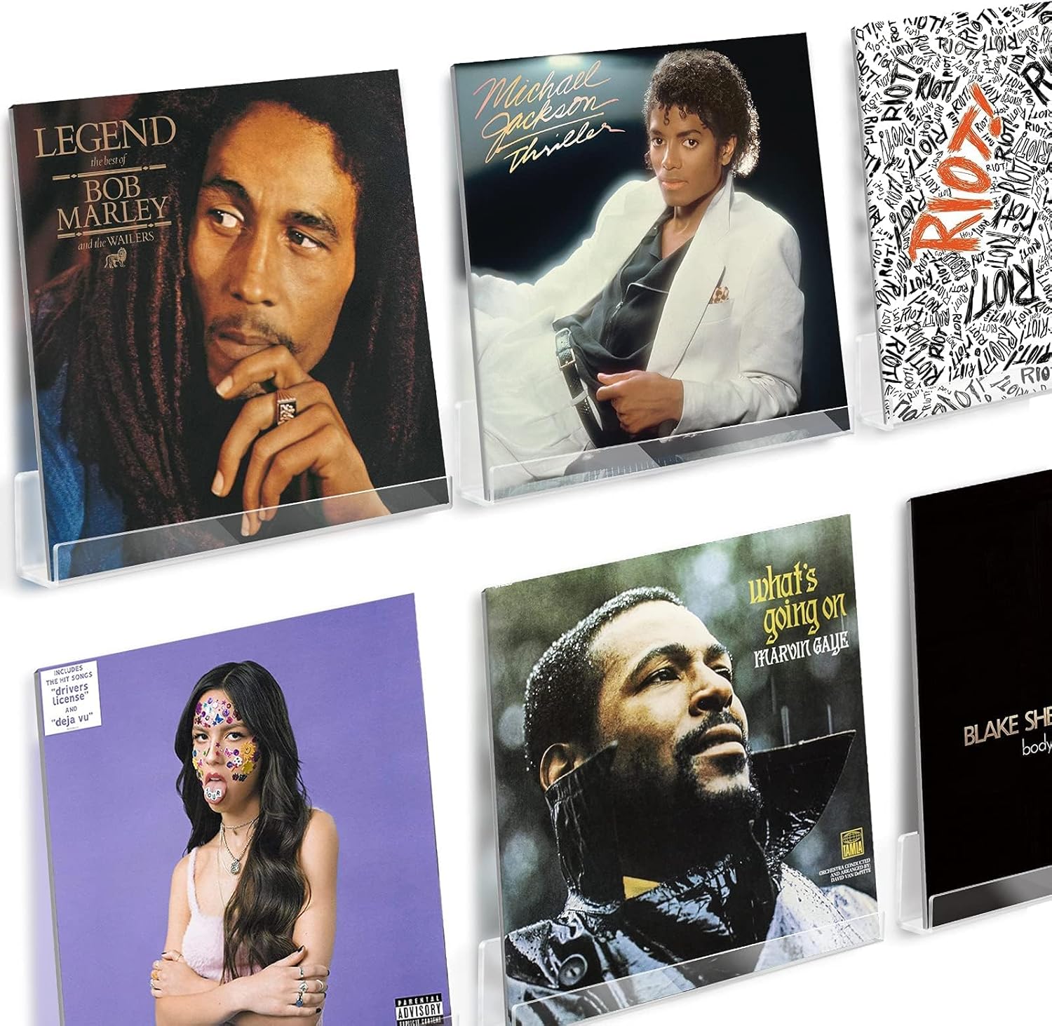 6 Pack Clear Acrylic Floating Shelves for Vinyl Record Display