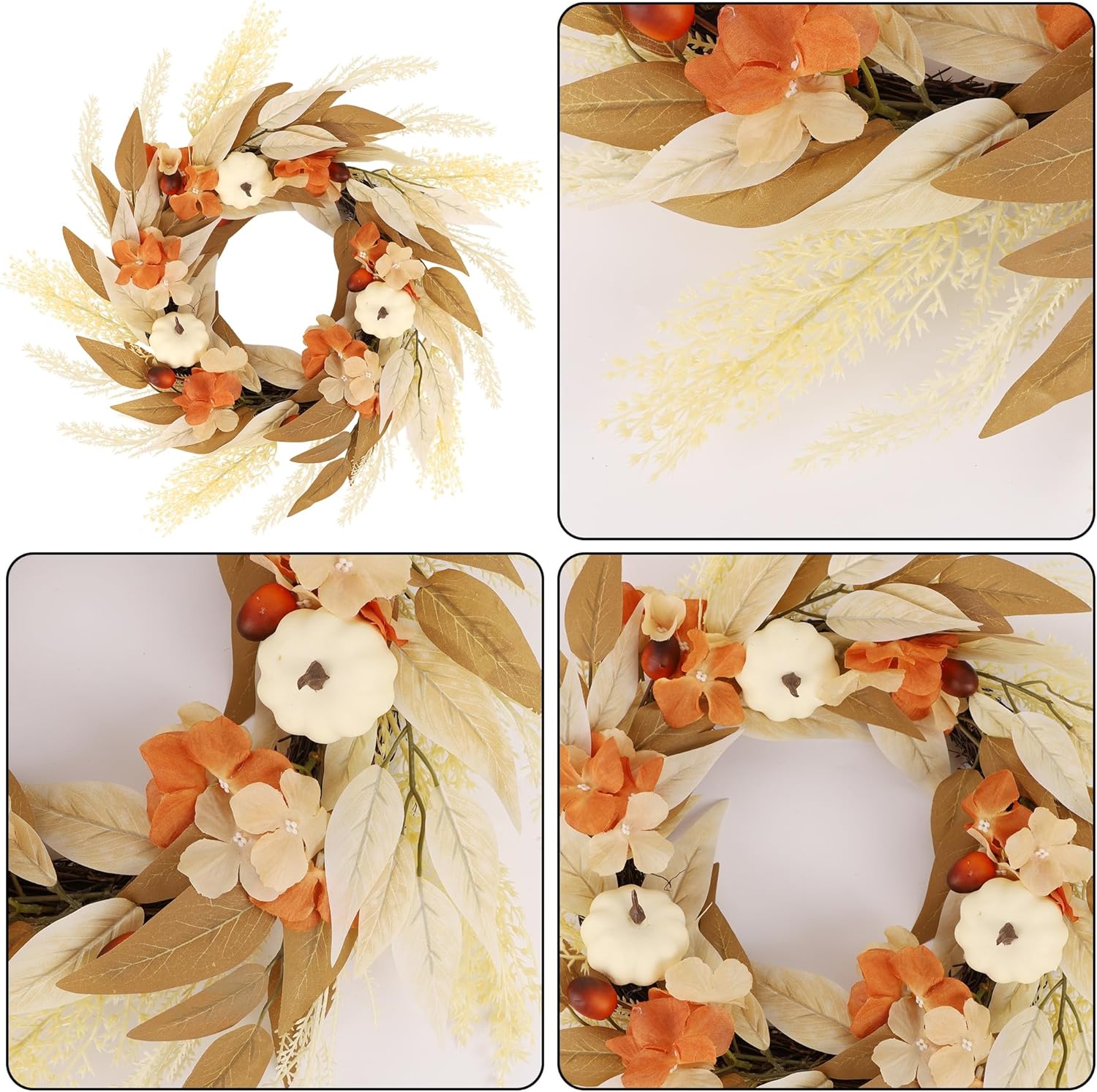 Winemana Fall Wreath for Front Door Thanksgiving Decor