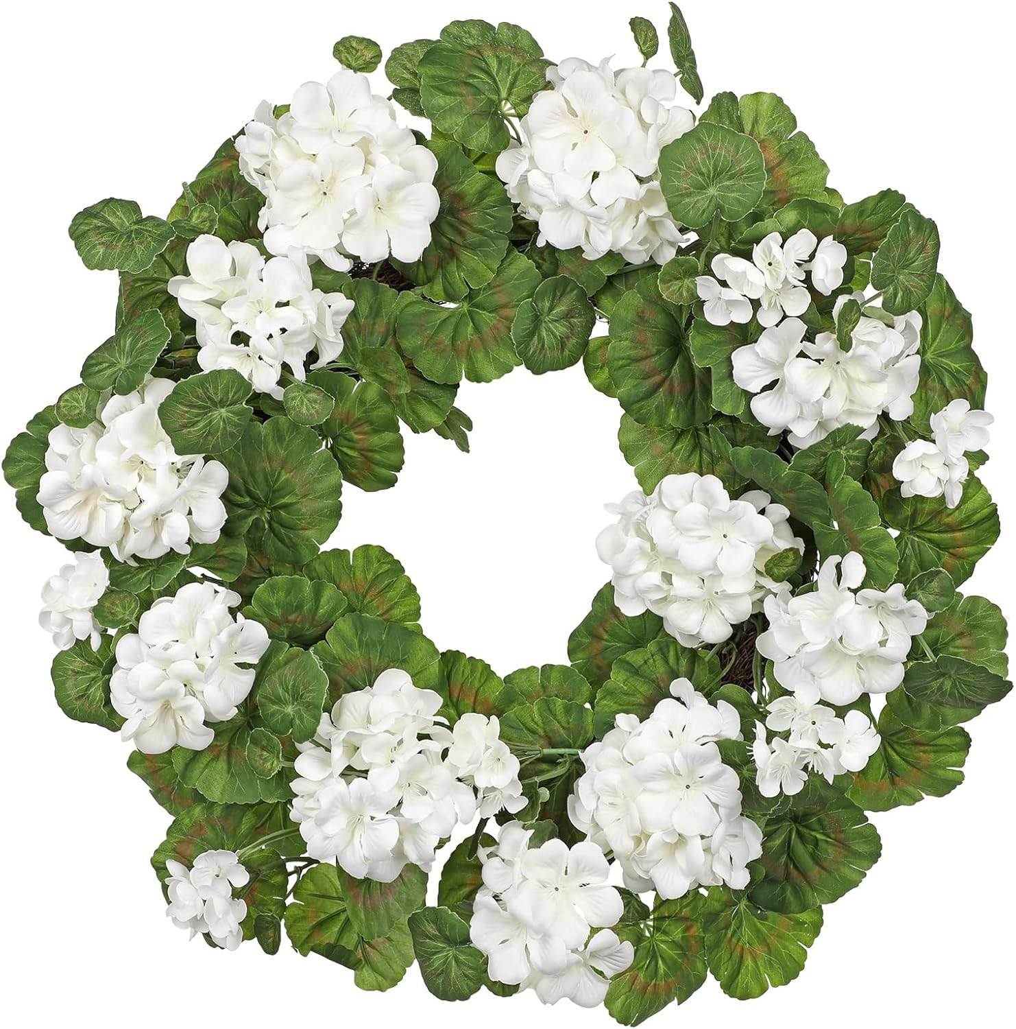 Briful 196 Inch Geranium Wreath with Greenery