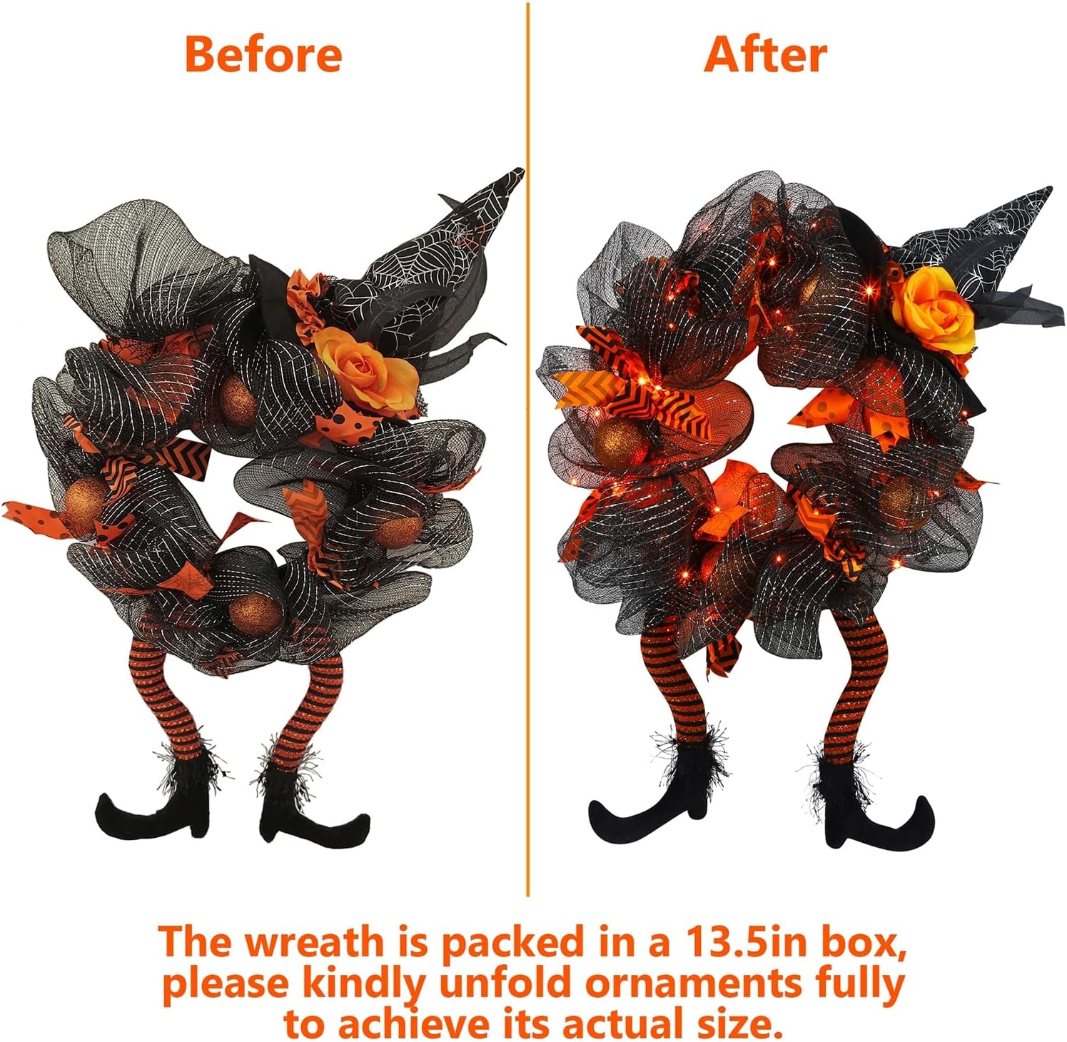 Yosager Halloween Wreath with LED Lights