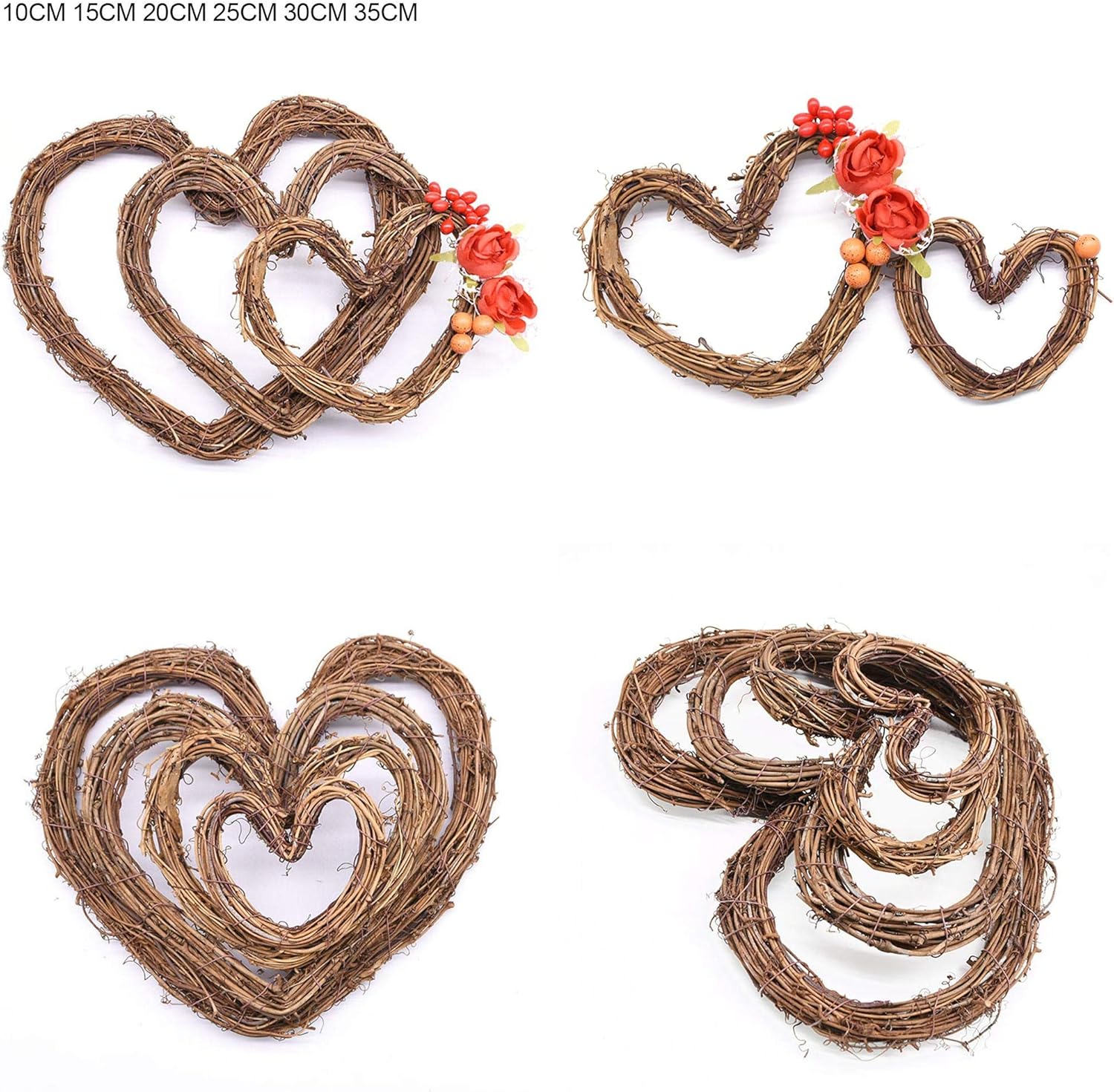 Unique Rattan Wreath Base Round Heart Shape DIY Decor