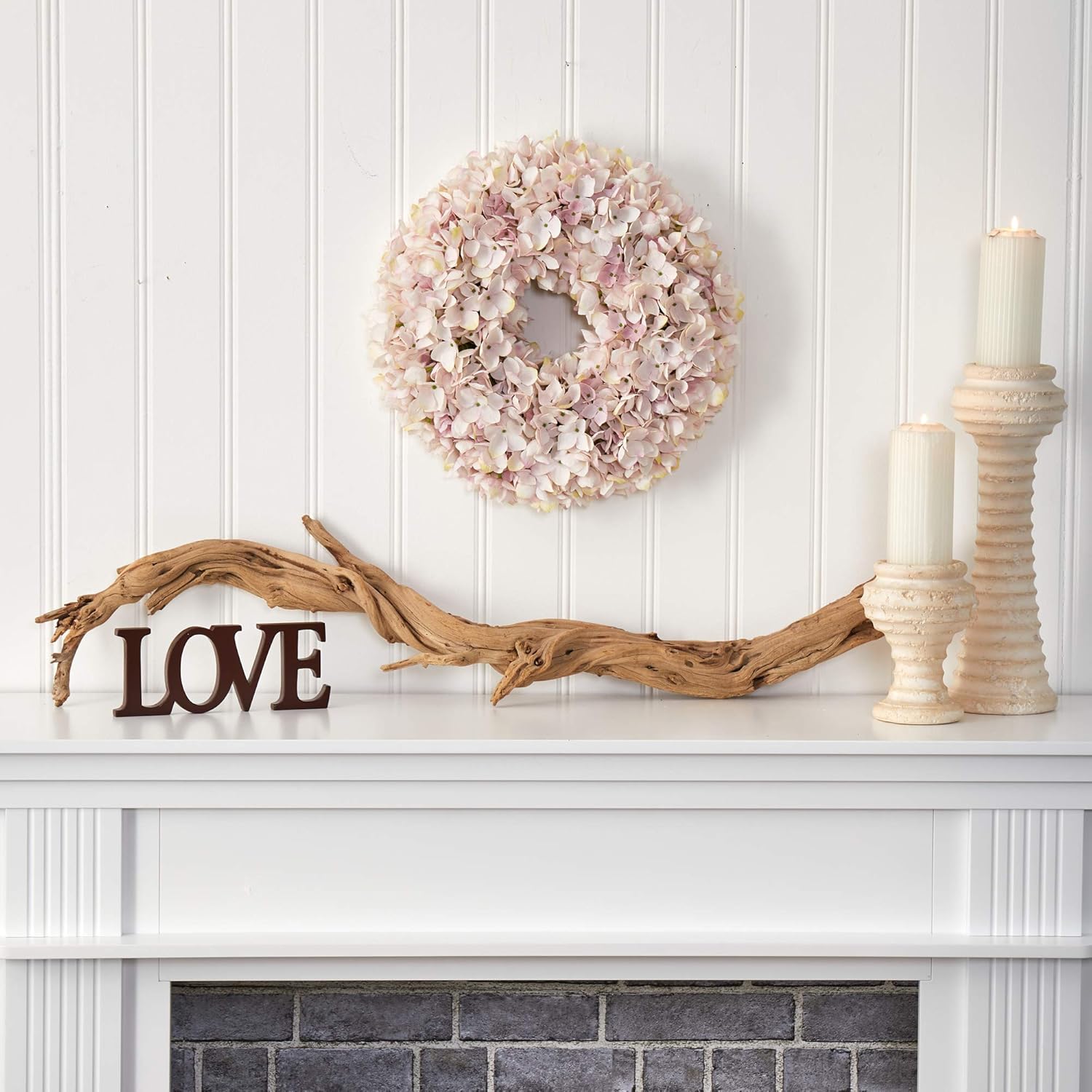 Nearly Natural 16-Inch Hydrangea Wreath