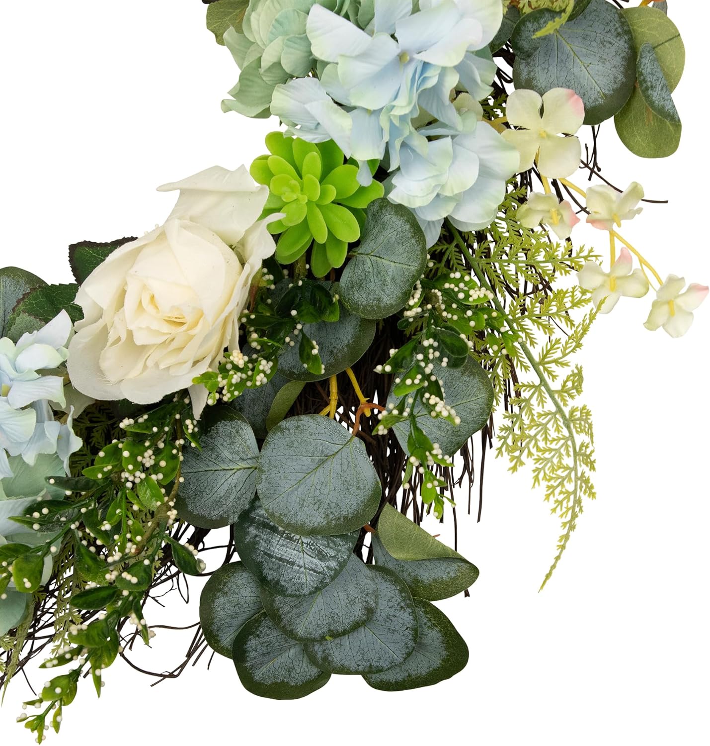 Northlight Spring Wreath White Blue 24 Inch
